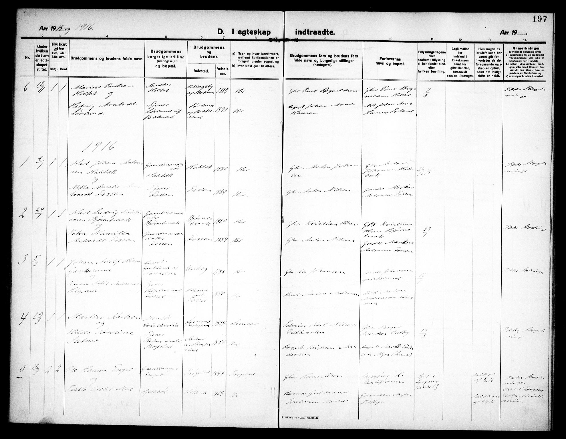Høland prestekontor Kirkebøker, SAO/A-10346a/F/Fa/L0016: Parish register (official) no. I 16, 1912-1921, p. 197