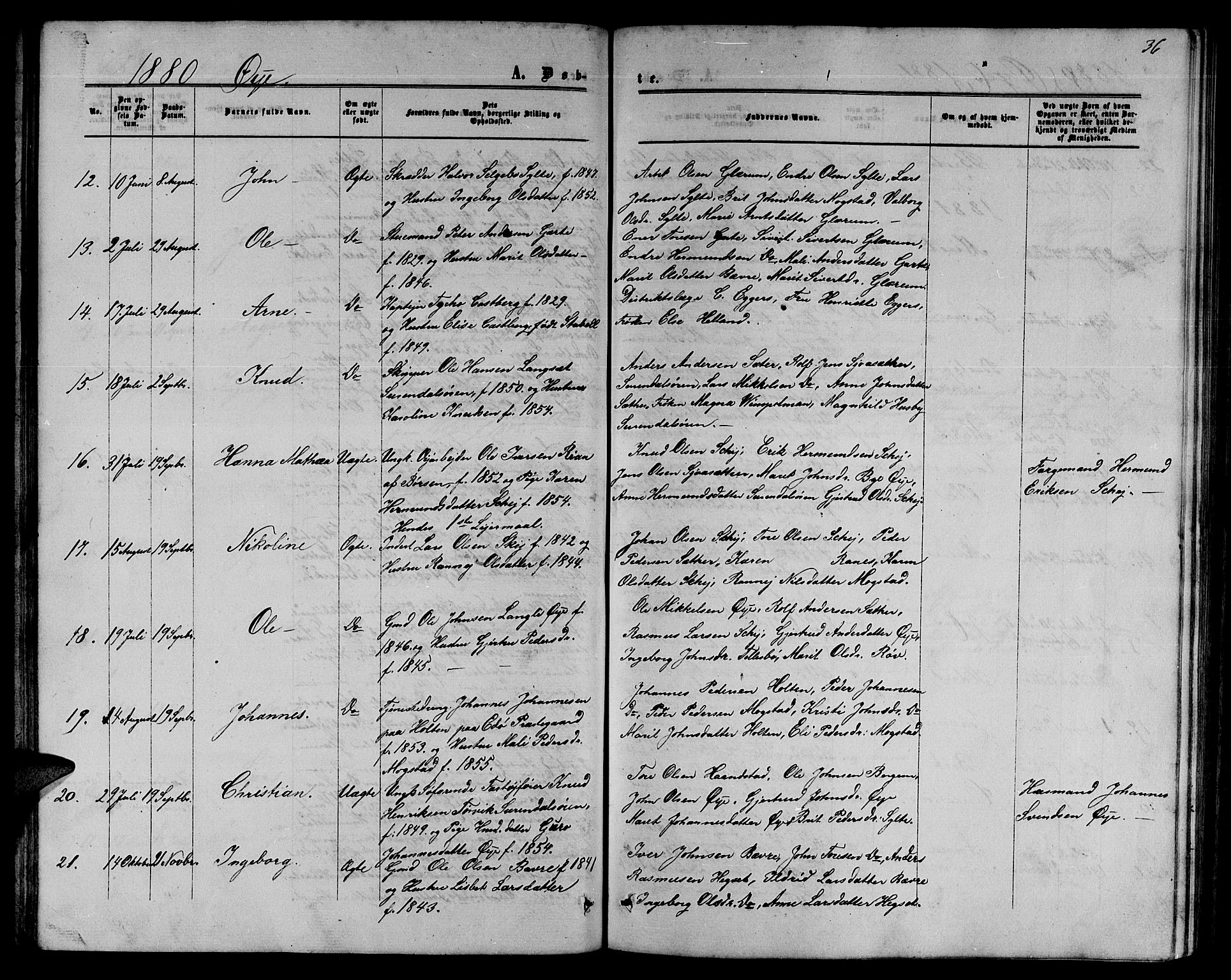 Ministerialprotokoller, klokkerbøker og fødselsregistre - Møre og Romsdal, SAT/A-1454/595/L1051: Parish register (copy) no. 595C03, 1866-1891, p. 36
