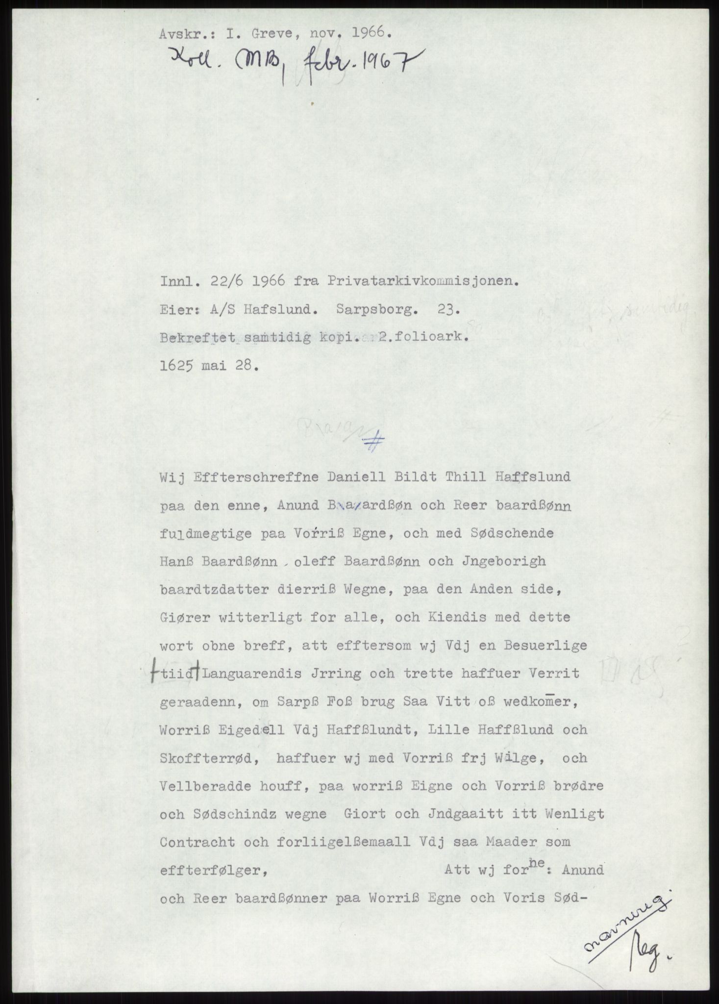 Samlinger til kildeutgivelse, Diplomavskriftsamlingen, RA/EA-4053/H/Ha, p. 223