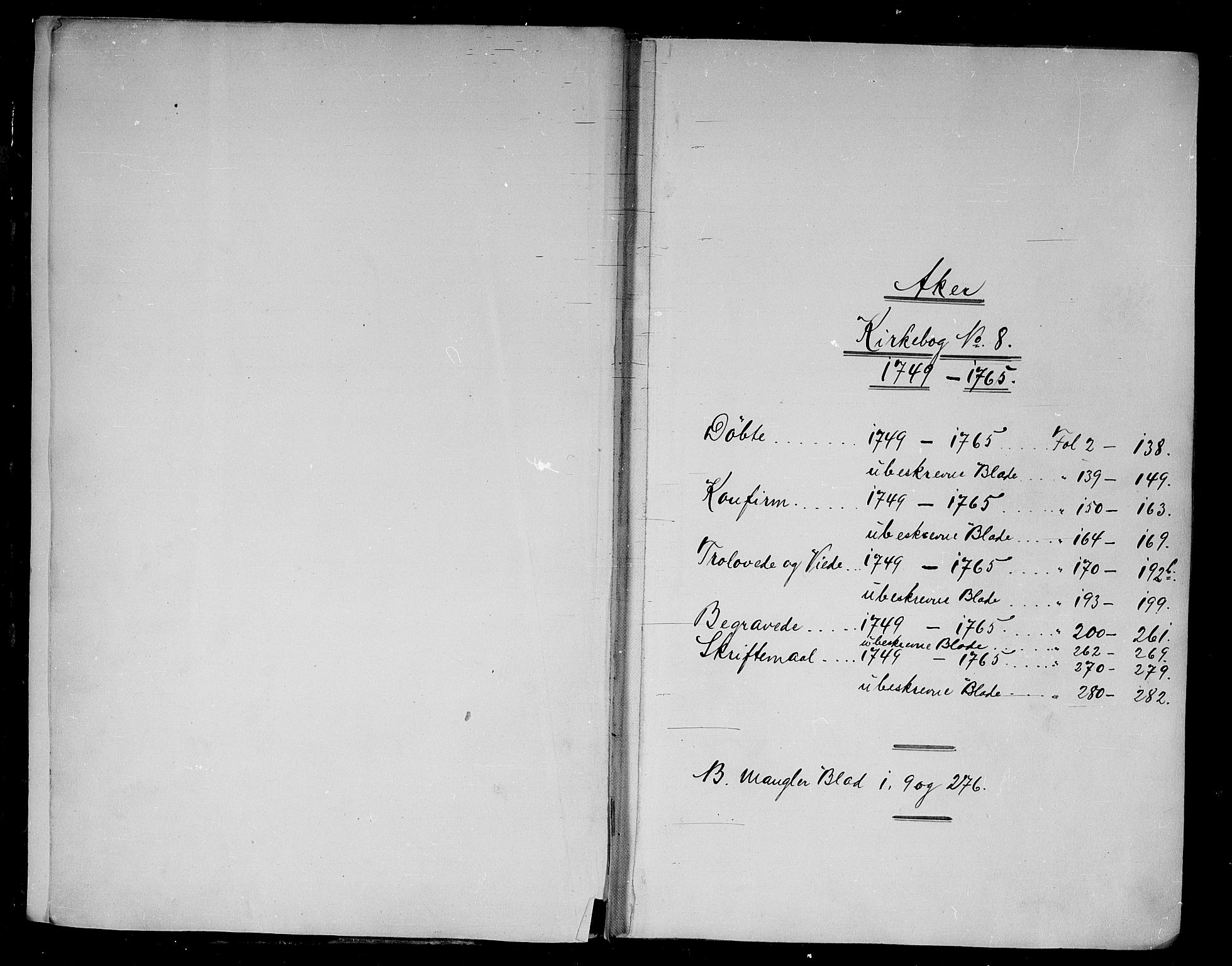 Aker prestekontor kirkebøker, AV/SAO-A-10861/F/L0008: Parish register (official) no. 8, 1749-1765