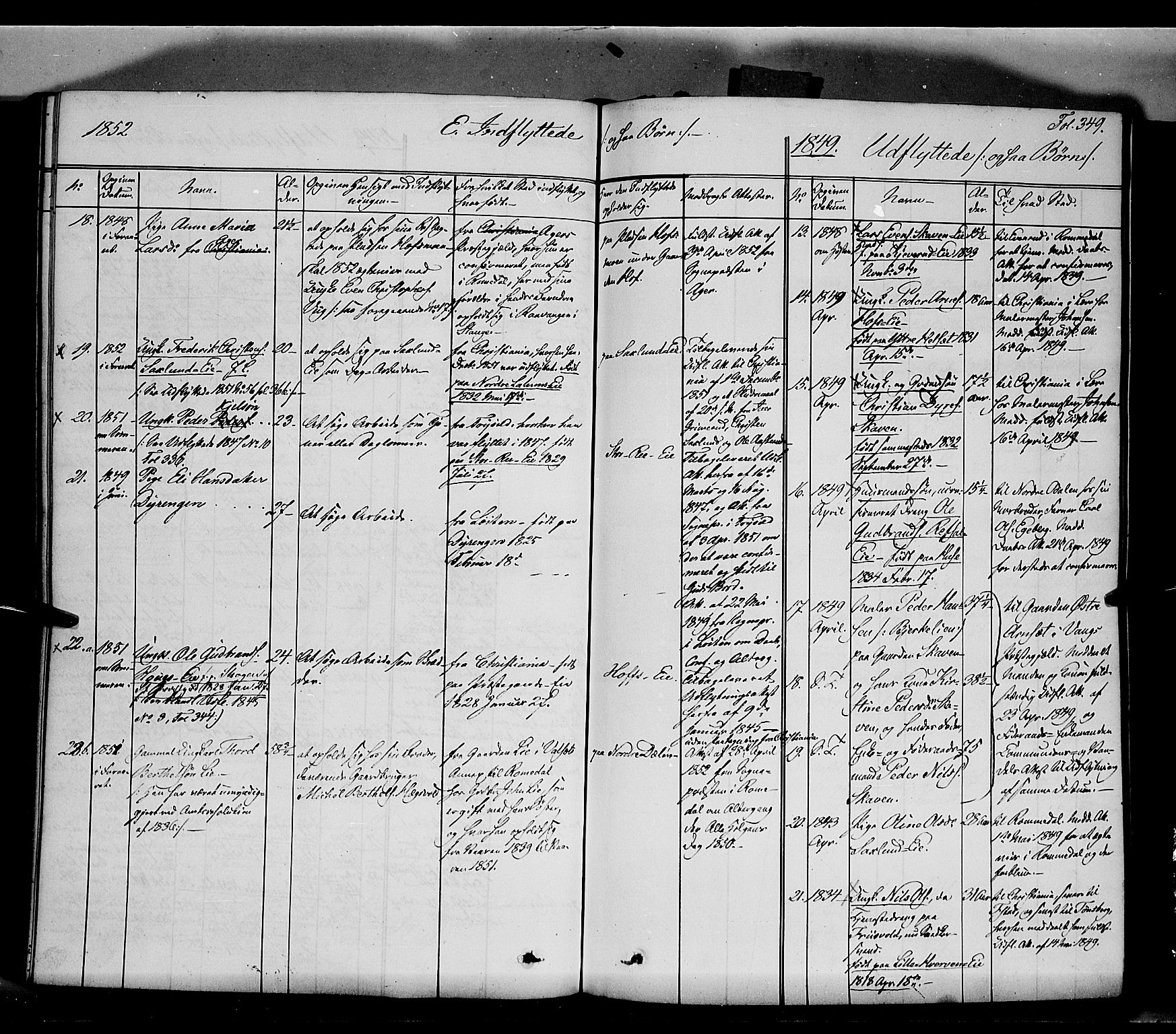 Stange prestekontor, SAH/PREST-002/K/L0011: Parish register (official) no. 11, 1846-1852, p. 349