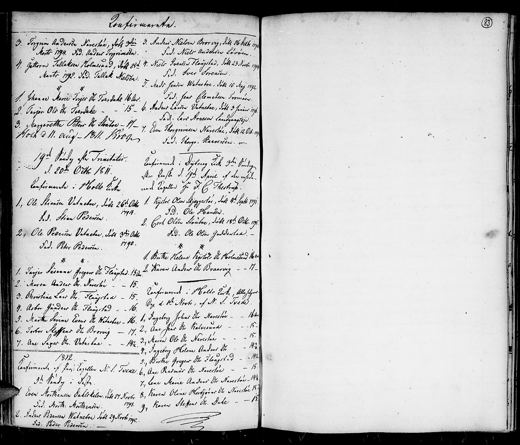 Holt sokneprestkontor, SAK/1111-0021/F/Fa/L0001: Parish register (official) no. A 1 /4, 1721-1812, p. 83