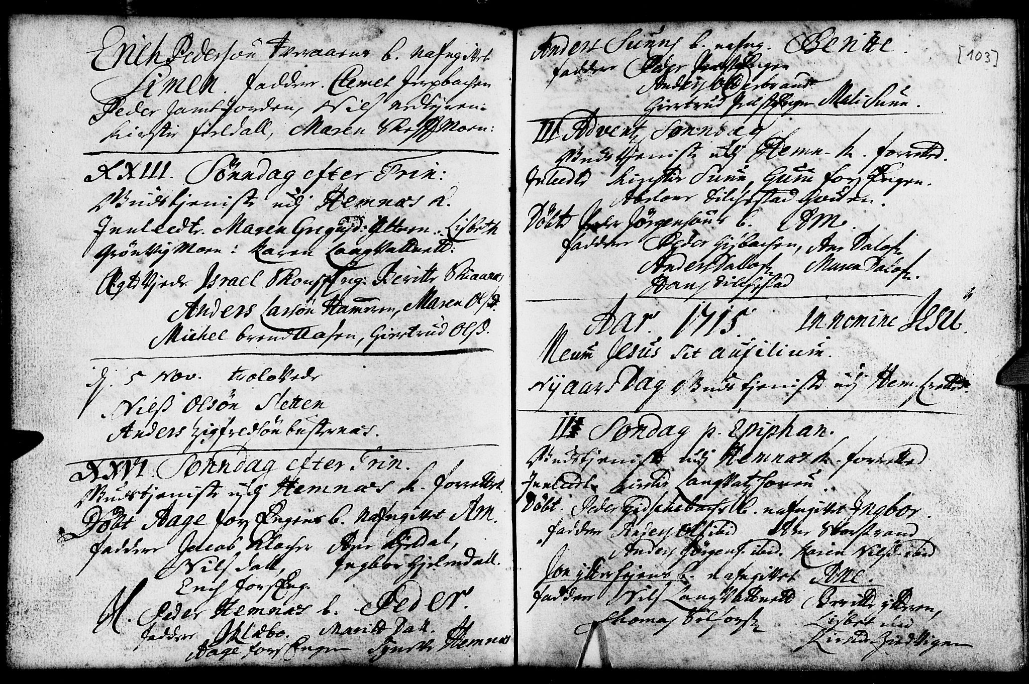 Ministerialprotokoller, klokkerbøker og fødselsregistre - Nordland, AV/SAT-A-1459/825/L0345: Parish register (official) no. 825A01, 1704-1728, p. 103