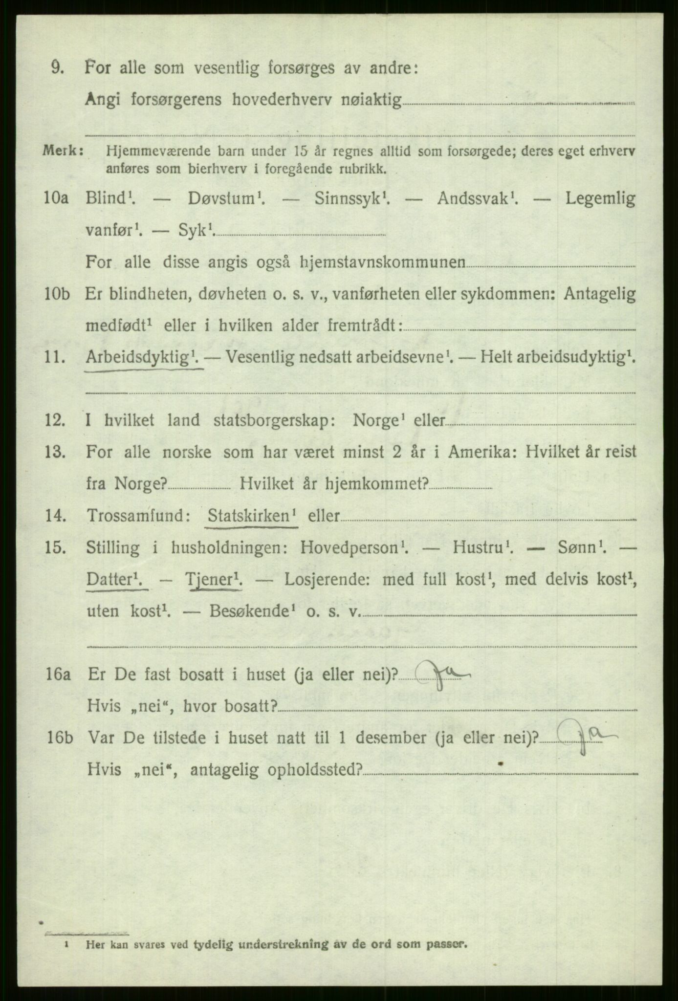 SAB, 1920 census for Evanger, 1920, p. 4090