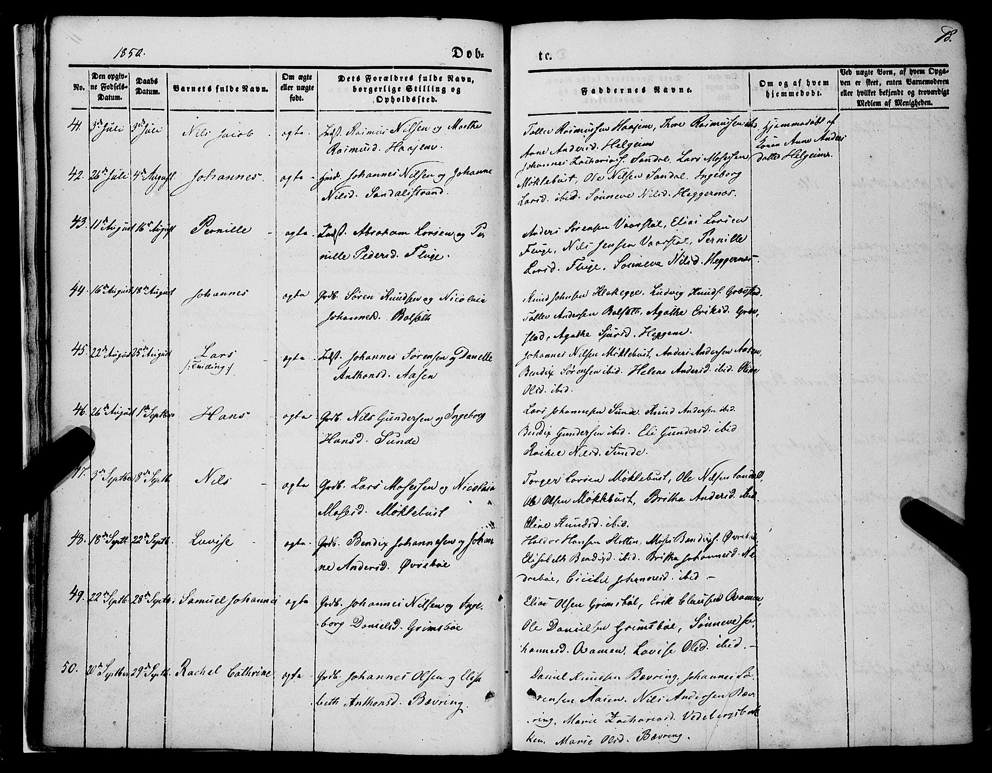 Jølster sokneprestembete, SAB/A-80701/H/Haa/Haaa/L0010: Parish register (official) no. A 10, 1847-1865, p. 18