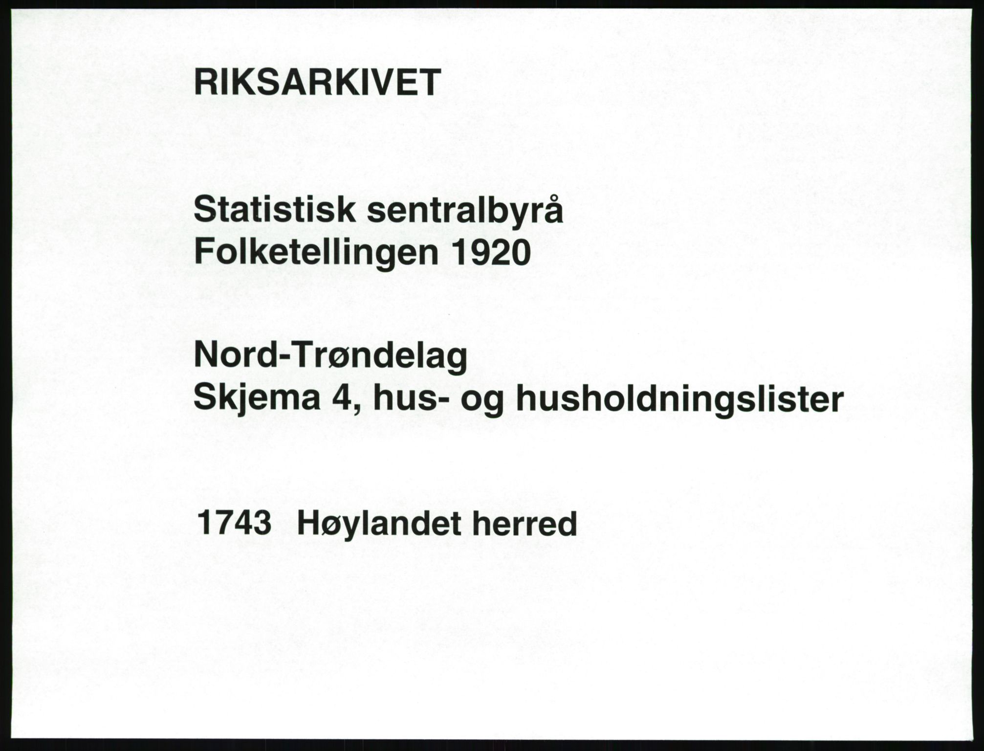 SAT, 1920 census for Høylandet, 1920, p. 22