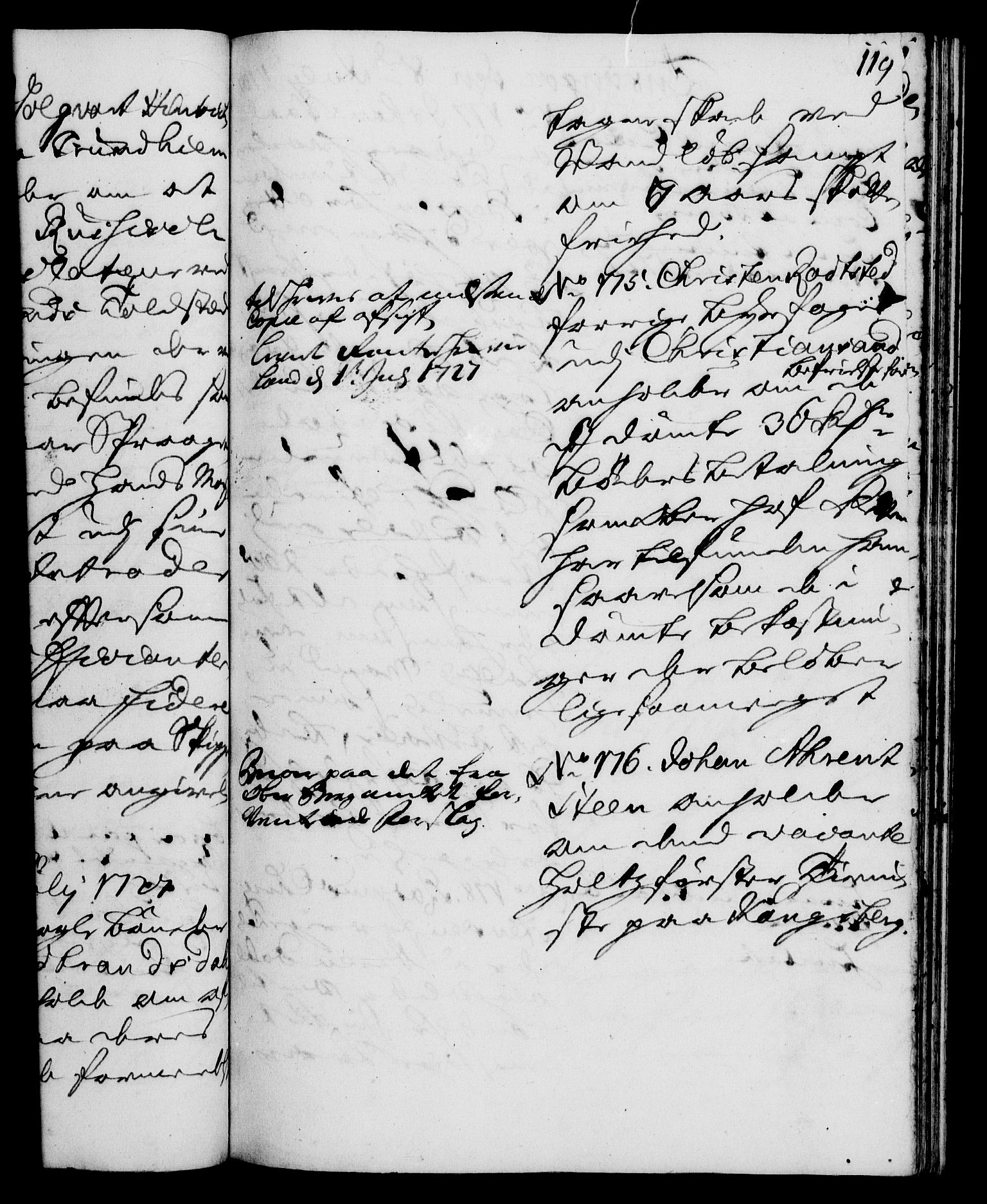 Rentekammeret, Kammerkanselliet, RA/EA-3111/G/Gh/Gha/L0009: Norsk ekstraktmemorialprotokoll (merket RK 53.54), 1726-1728, p. 119