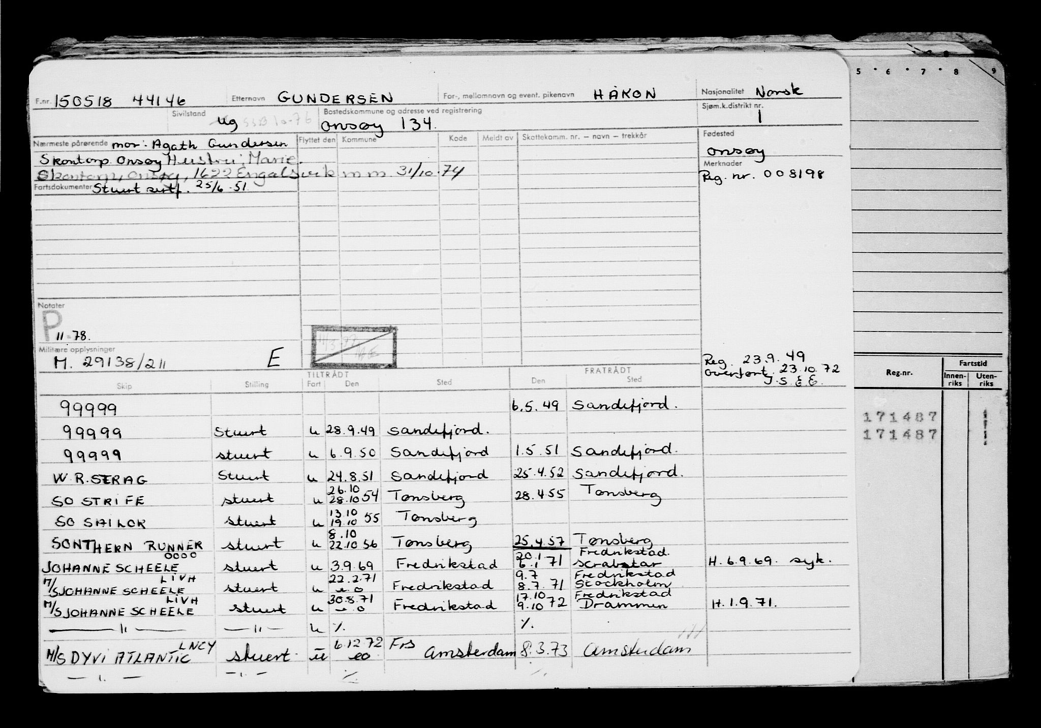 Direktoratet for sjømenn, AV/RA-S-3545/G/Gb/L0158: Hovedkort, 1918, p. 305