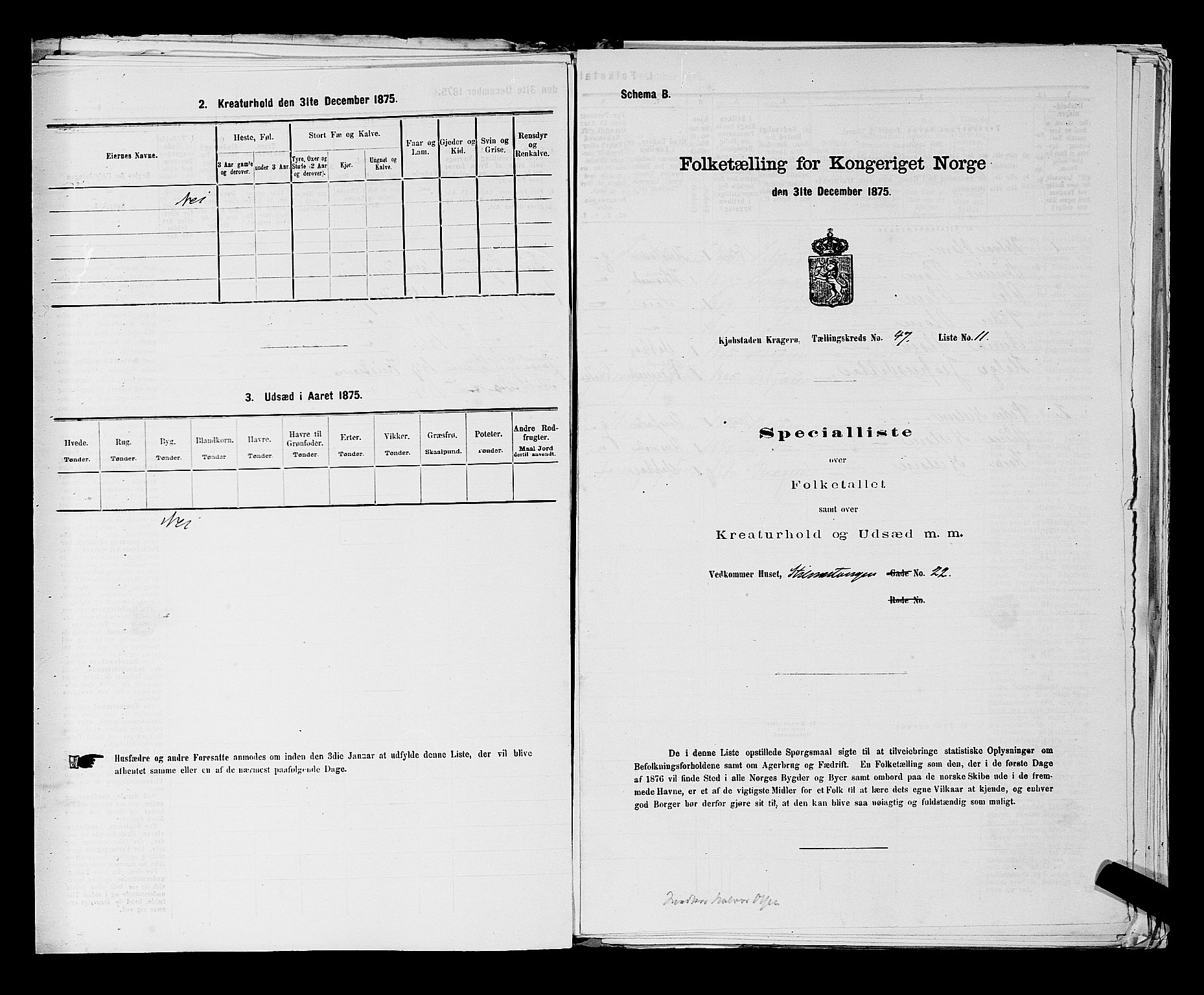 SAKO, 1875 census for 0801P Kragerø, 1875, p. 1056