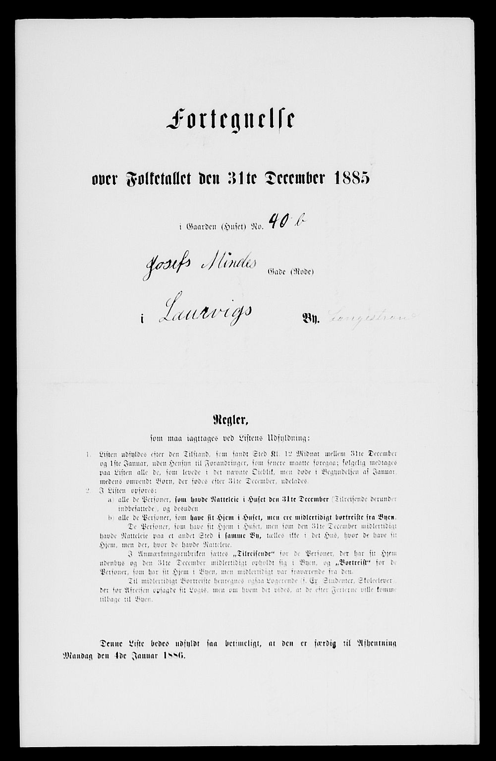 SAKO, 1885 census for 0707 Larvik, 1885, p. 1892