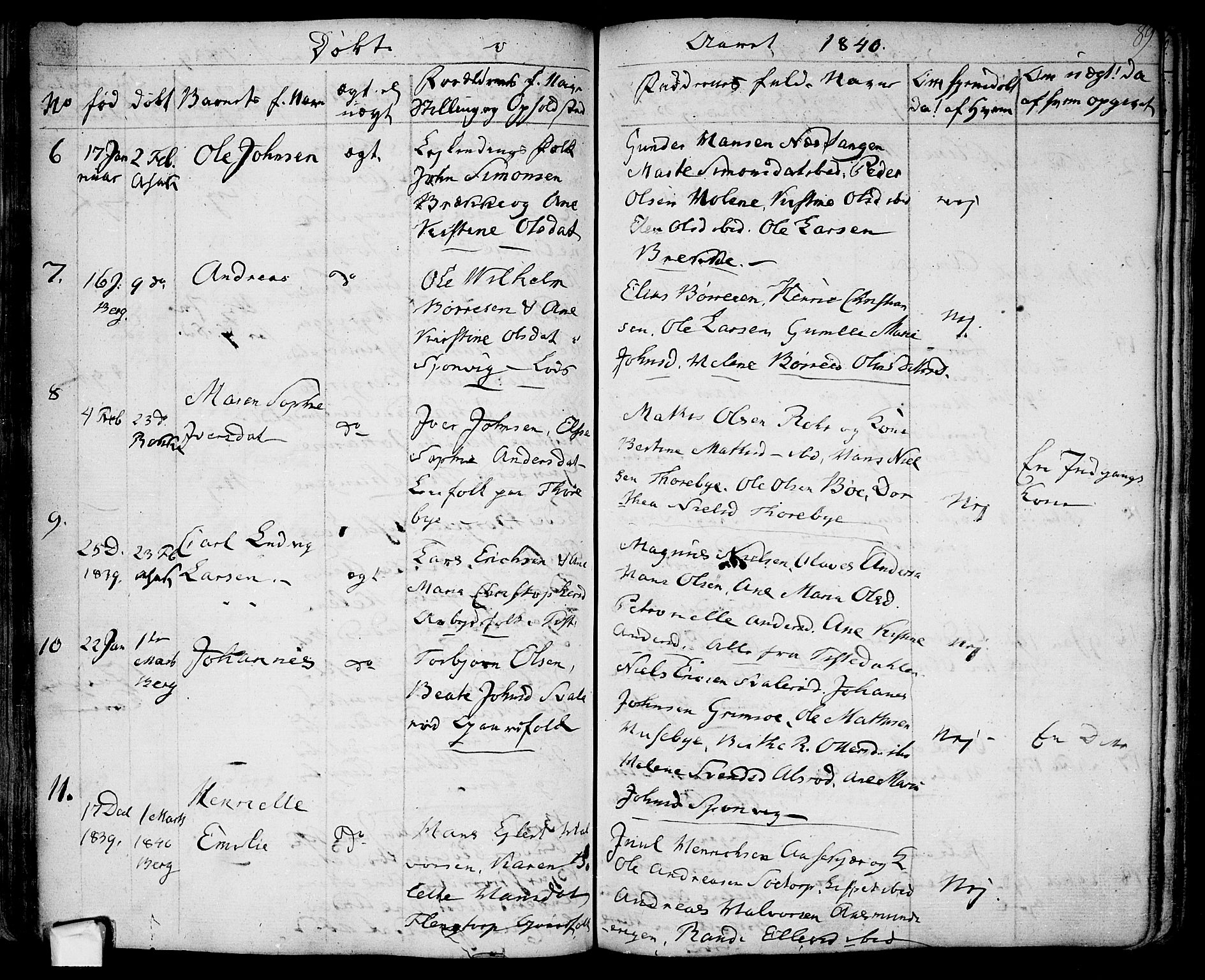 Berg prestekontor Kirkebøker, AV/SAO-A-10902/F/Fa/L0003: Parish register (official) no. I 3, 1832-1842, p. 89