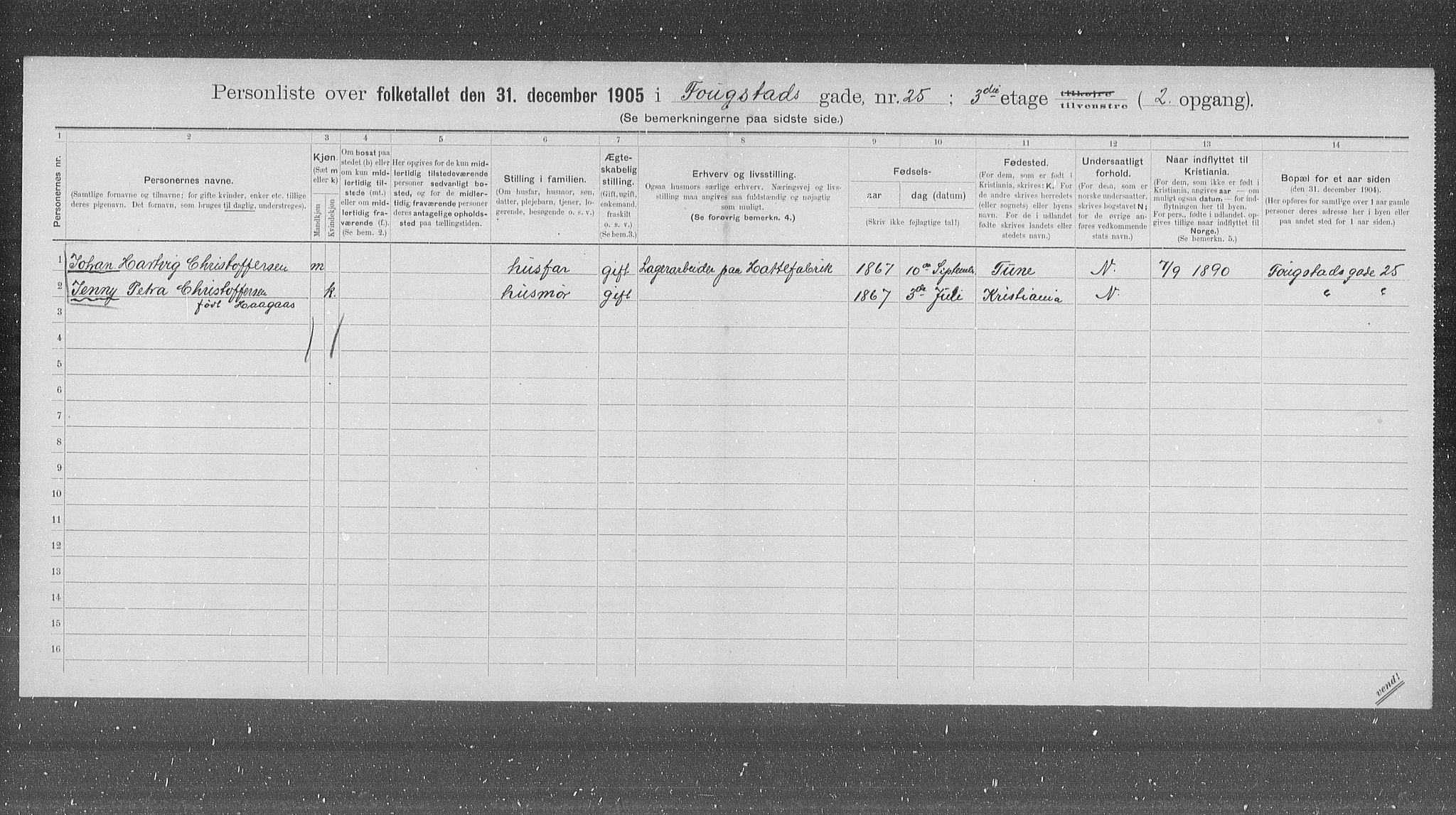 OBA, Municipal Census 1905 for Kristiania, 1905, p. 13144