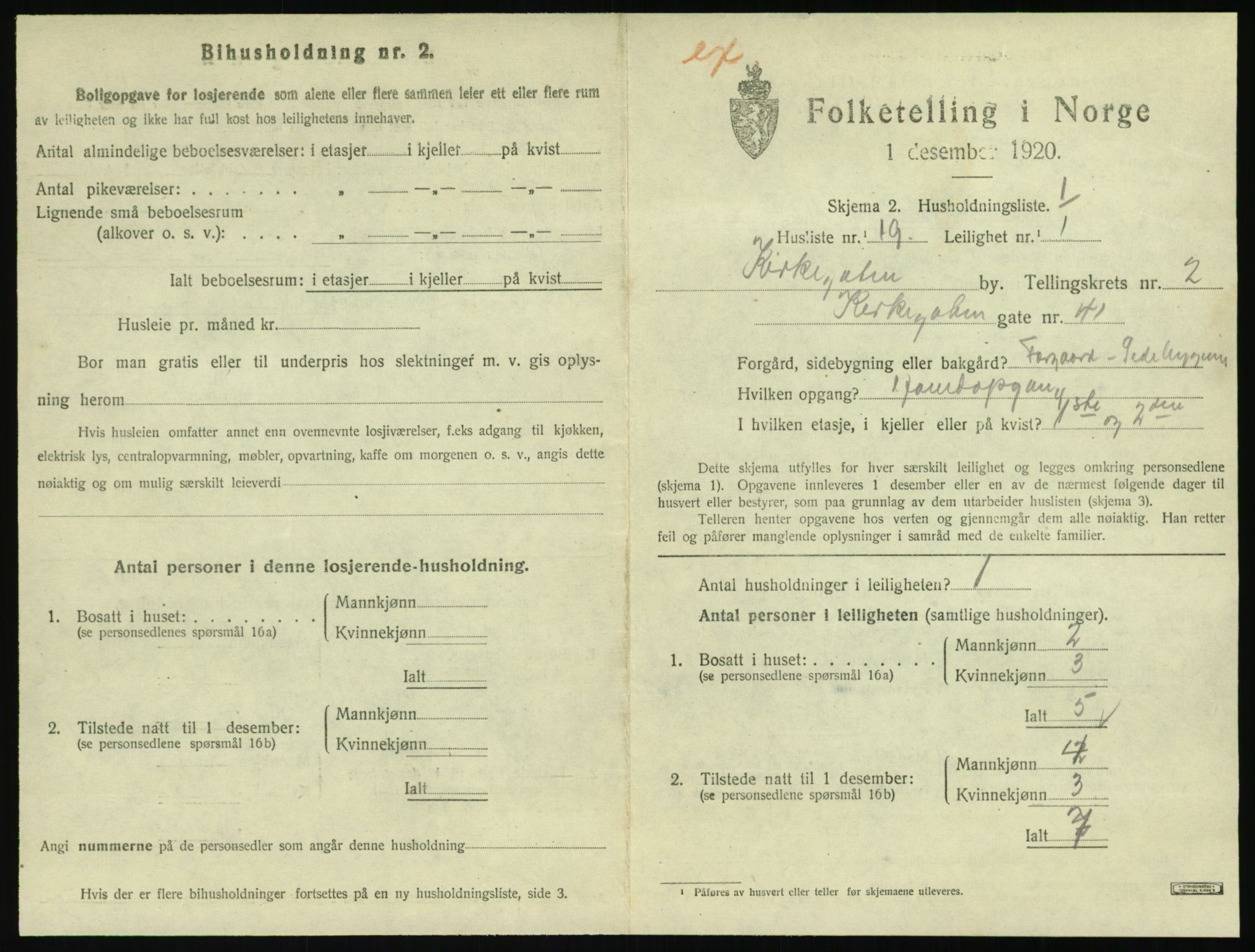 SAT, 1920 census for Levanger town, 1920, p. 888
