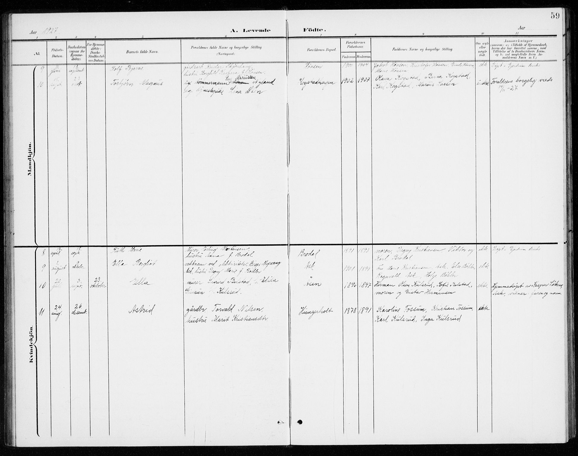 Gjerdrum prestekontor Kirkebøker, AV/SAO-A-10412b/G/Gb/L0001: Parish register (copy) no. II 1, 1901-1944, p. 59