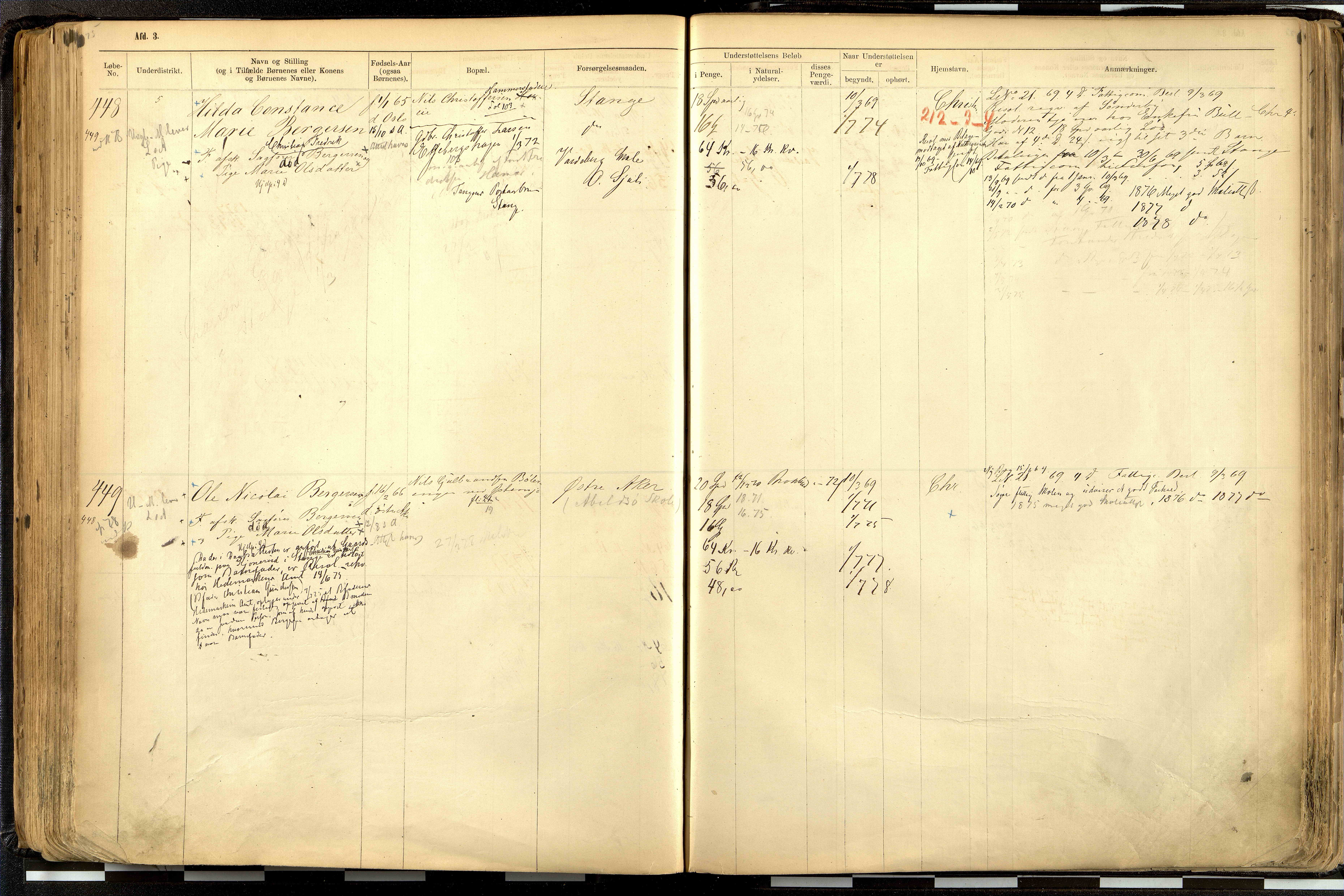 Fattigvesenet, OBA/A-20045/H/Hd/L0001: Manntallsprotokoll. Mnr. 1-644, 1865-1879, p. 227