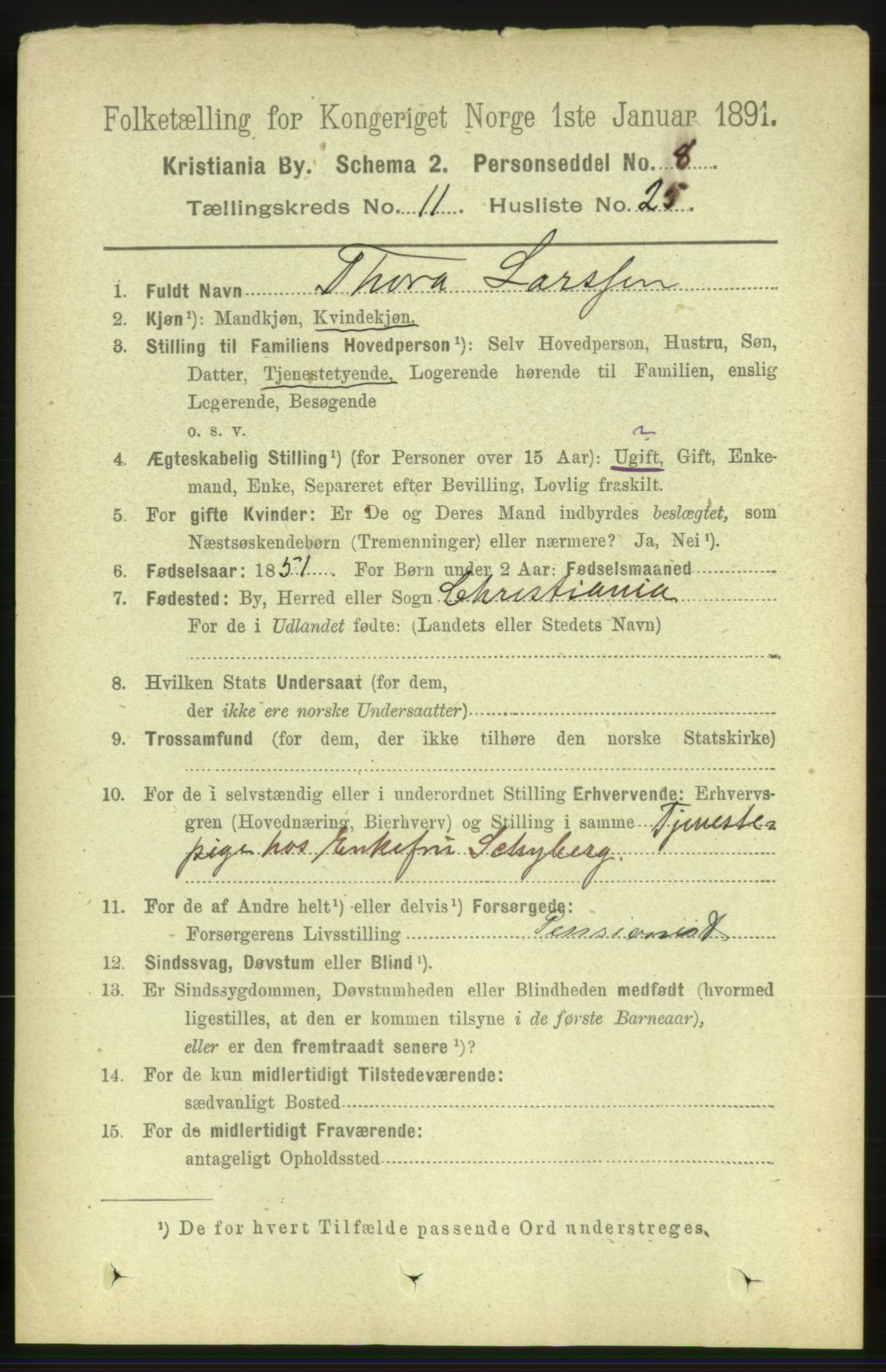 RA, 1891 census for 0301 Kristiania, 1891, p. 5290