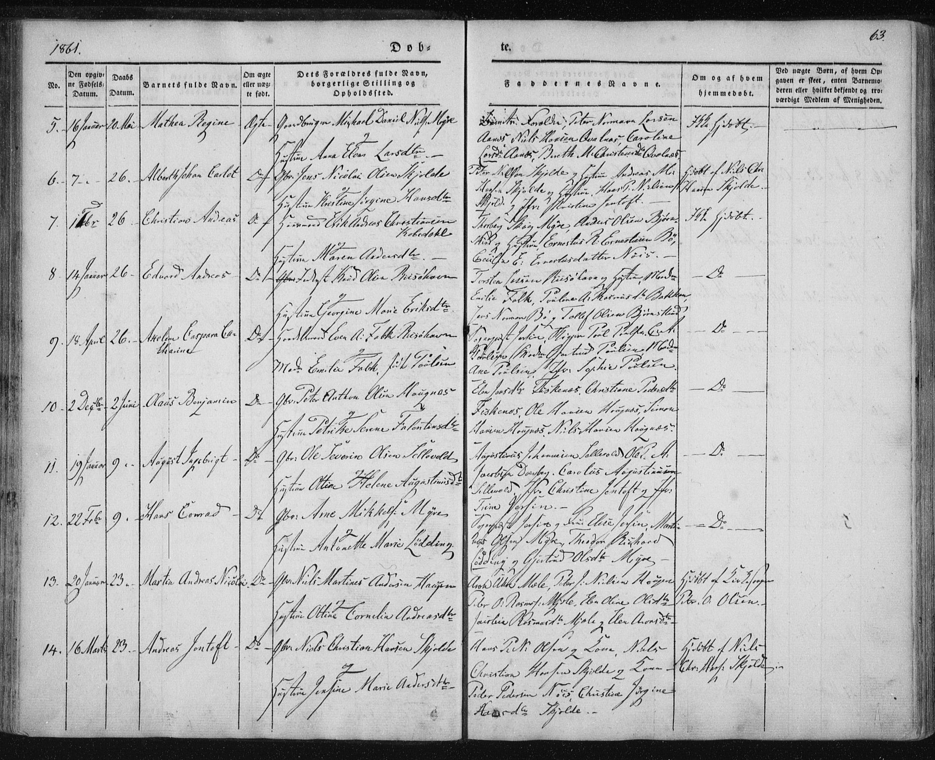 Ministerialprotokoller, klokkerbøker og fødselsregistre - Nordland, SAT/A-1459/897/L1396: Parish register (official) no. 897A04, 1842-1866, p. 63