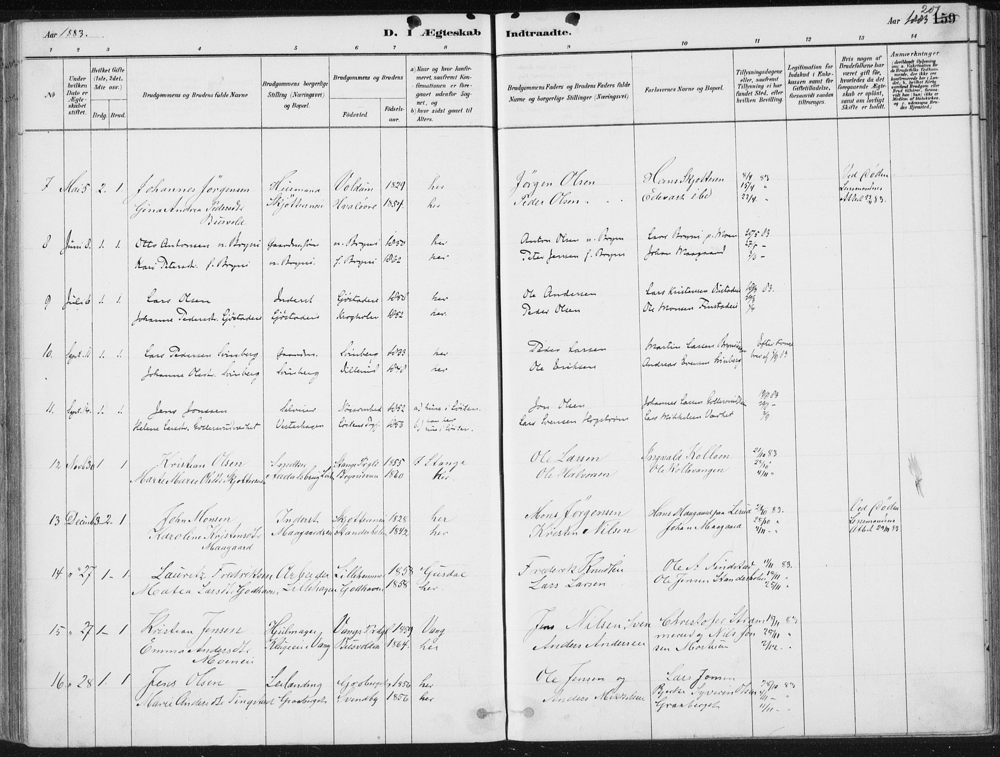 Romedal prestekontor, AV/SAH-PREST-004/K/L0010: Parish register (official) no. 10, 1880-1895, p. 201