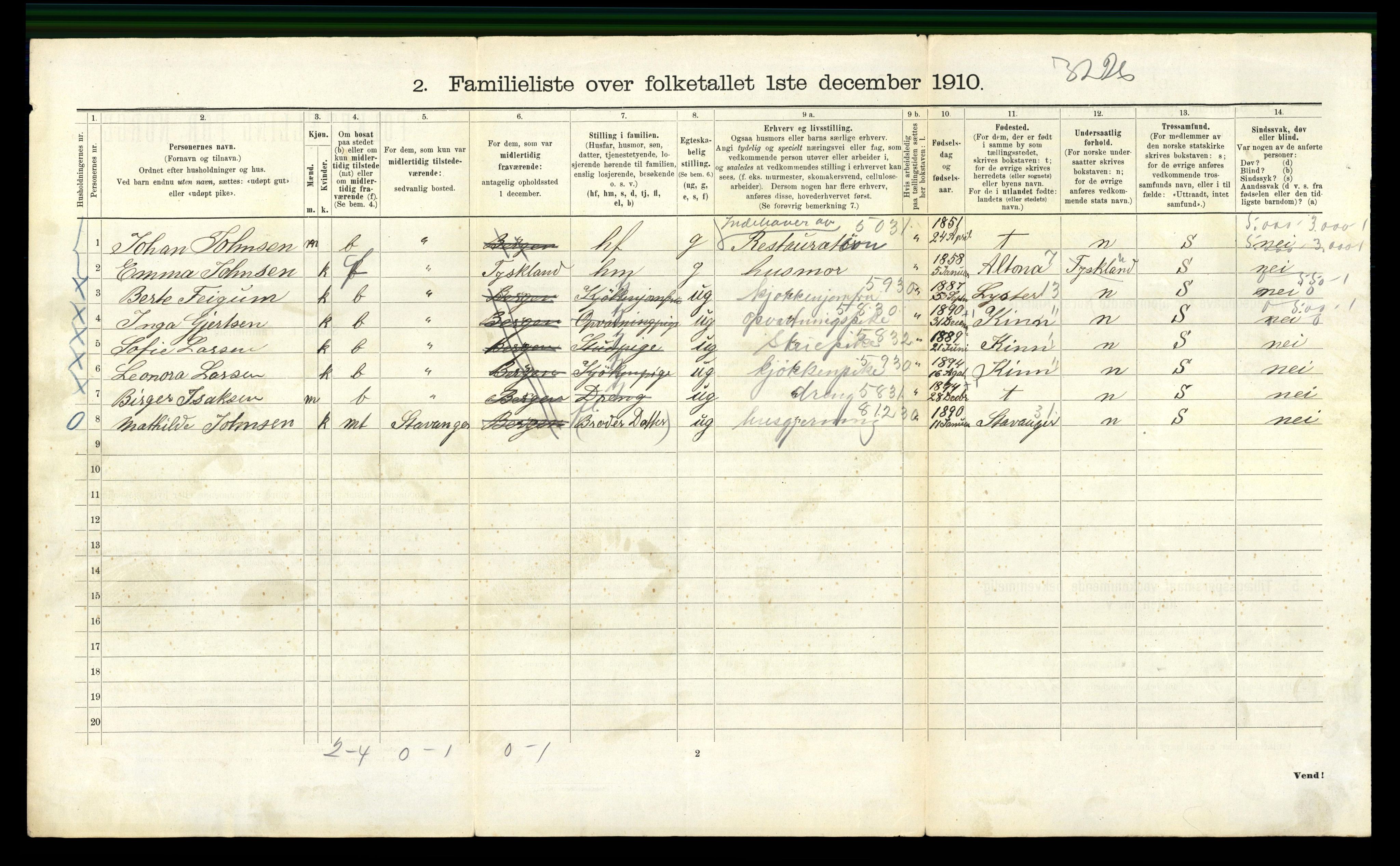 RA, 1910 census for Bergen, 1910, p. 26922