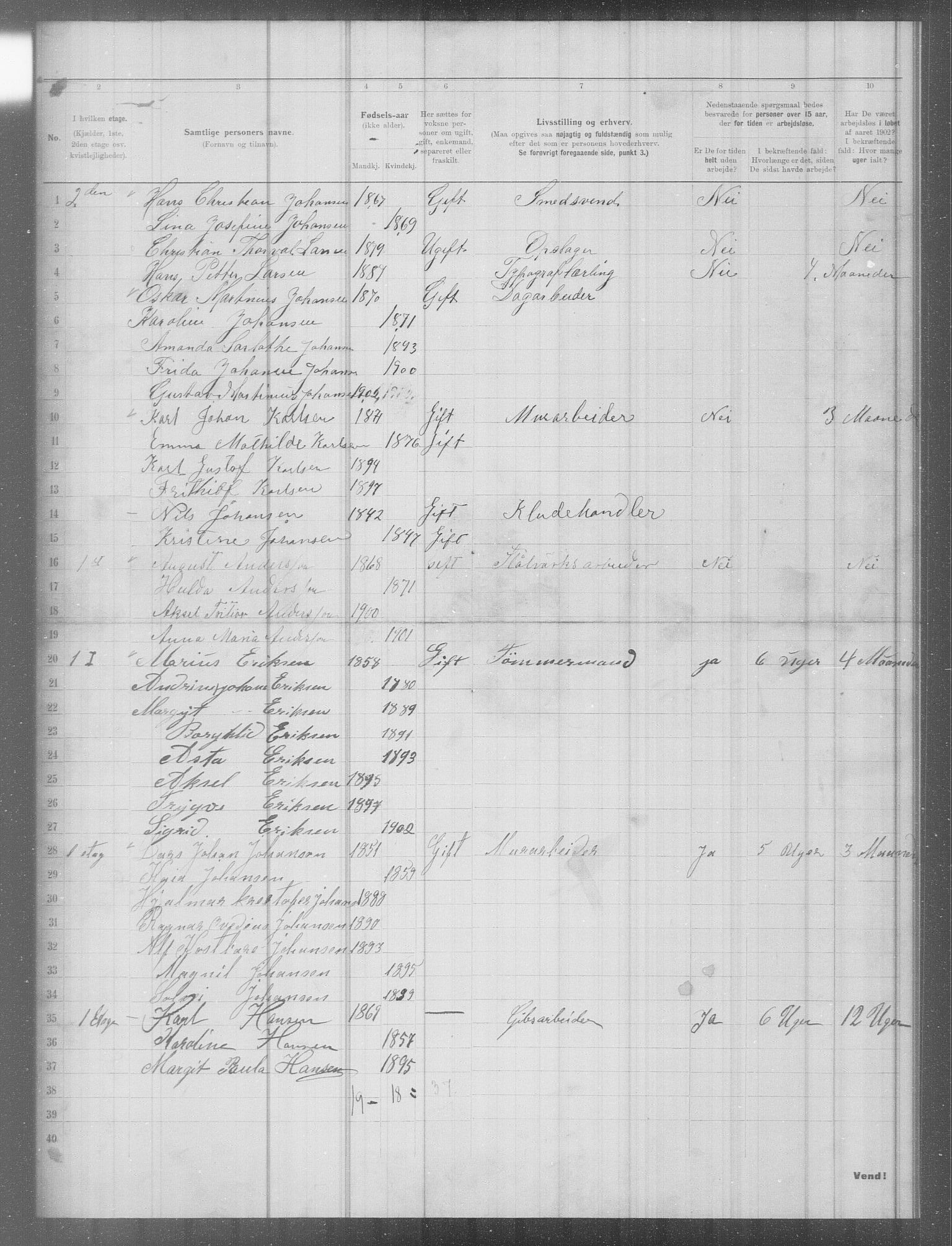 OBA, Municipal Census 1902 for Kristiania, 1902, p. 6509