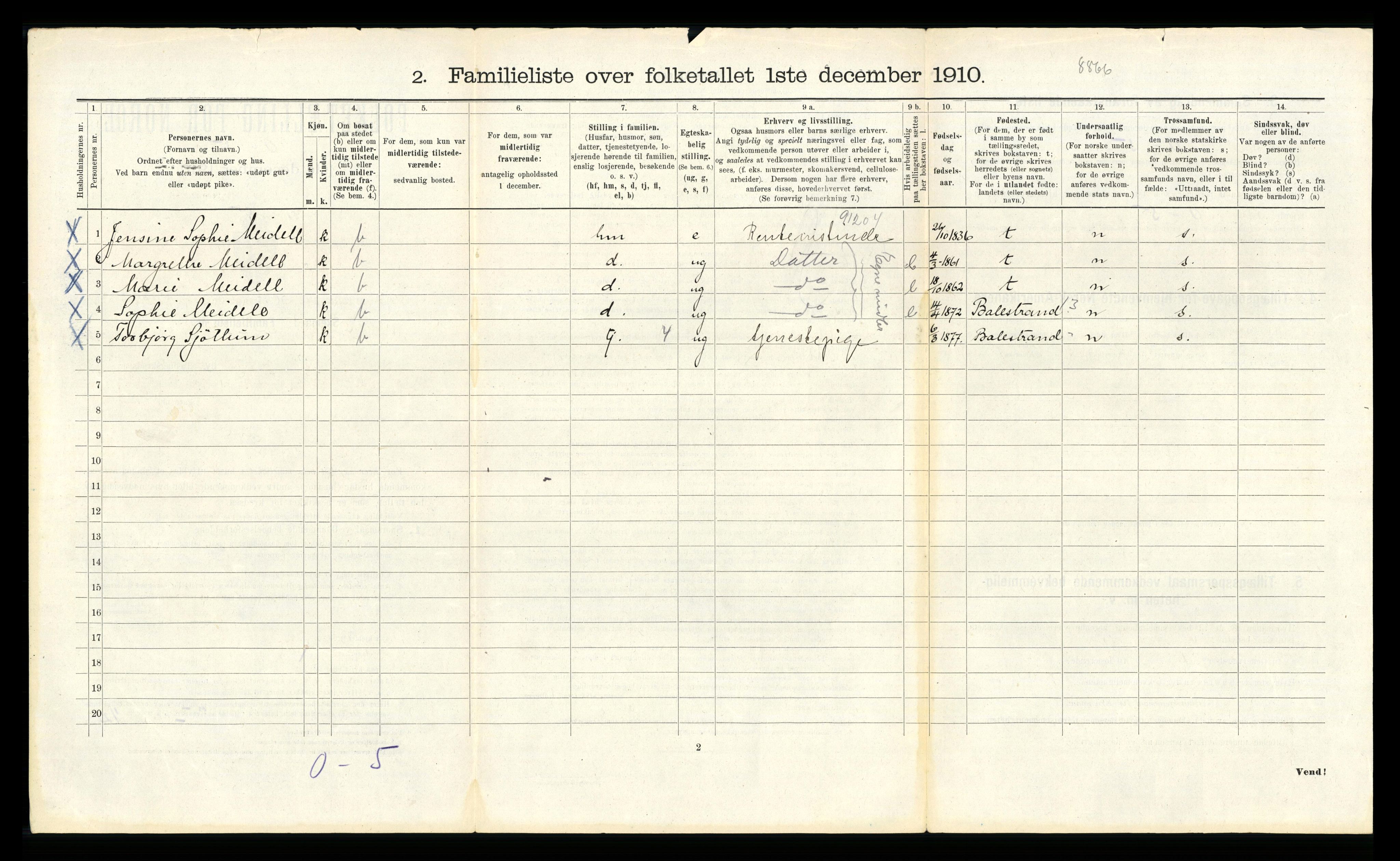 RA, 1910 census for Bergen, 1910, p. 23306