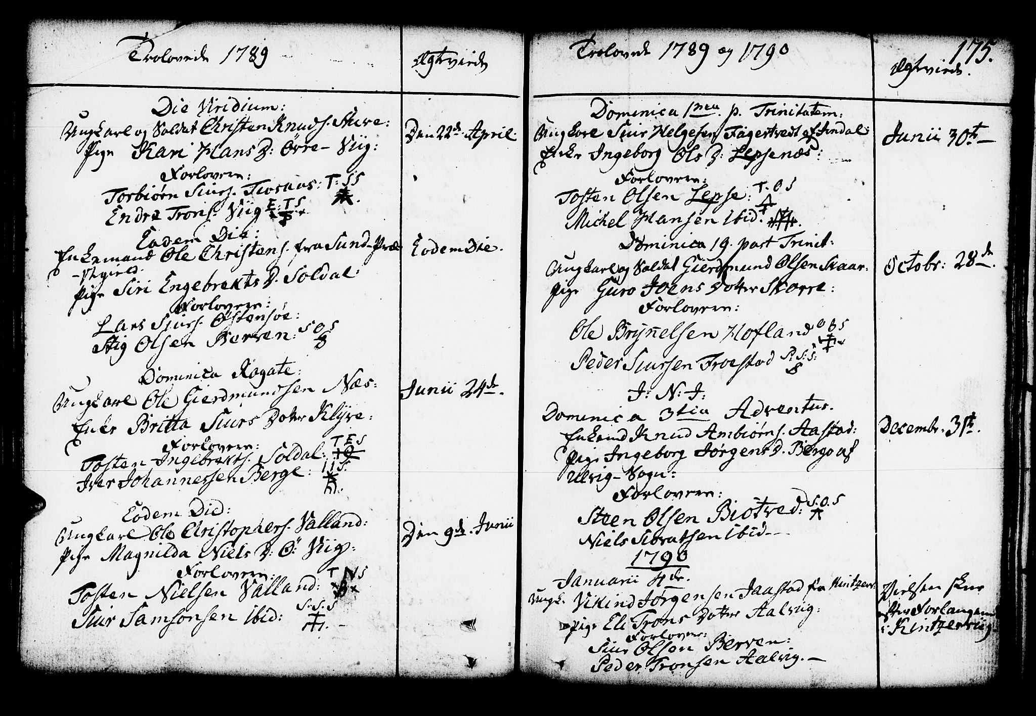 Kvam sokneprestembete, AV/SAB-A-76201/H/Haa: Parish register (official) no. A 4, 1743-1795, p. 175