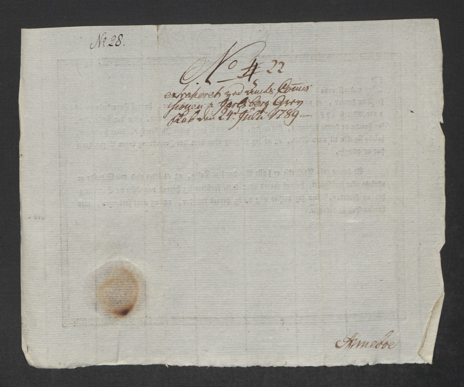 Rentekammeret inntil 1814, Reviderte regnskaper, Mindre regnskaper, AV/RA-EA-4068/Rf/Rfe/L0017: Inderøy fogderi, Jarlsberg grevskap, 1789, p. 400