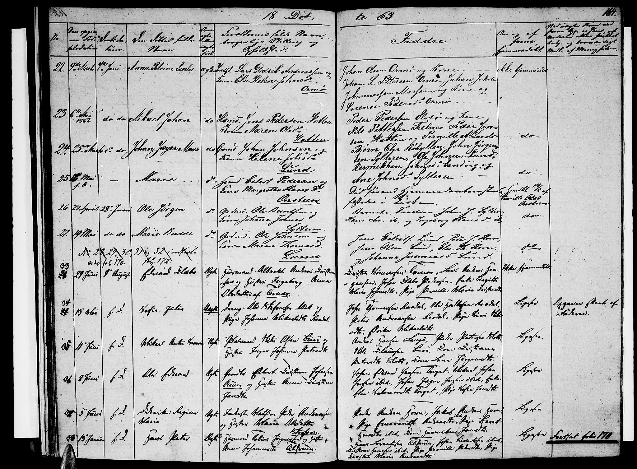 Ministerialprotokoller, klokkerbøker og fødselsregistre - Nordland, SAT/A-1459/813/L0211: Parish register (copy) no. 813C03, 1842-1863, p. 164