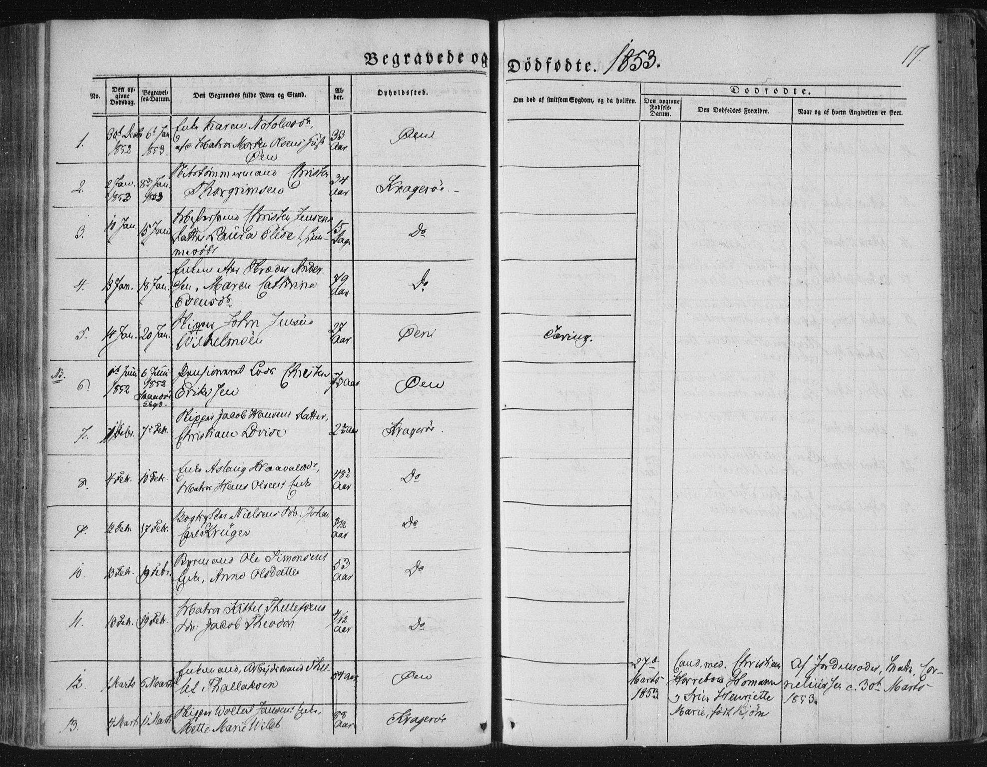 Kragerø kirkebøker, SAKO/A-278/F/Fa/L0006: Parish register (official) no. 6, 1847-1861, p. 17