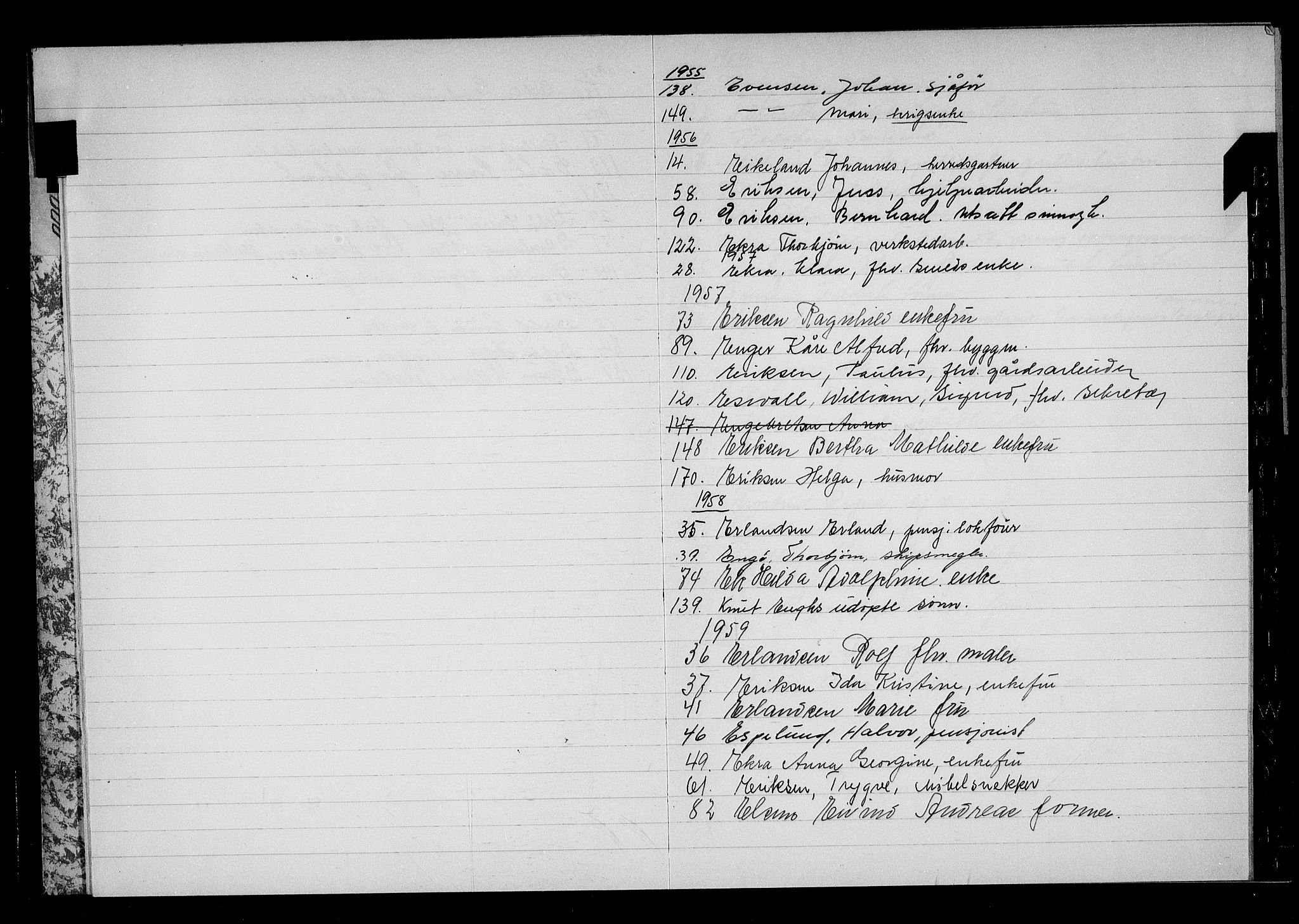 Skedsmo lensmannskontor, AV/SAO-A-10089/H/Hb/L0011: Dødsfallsprotokoll, 1955-1959