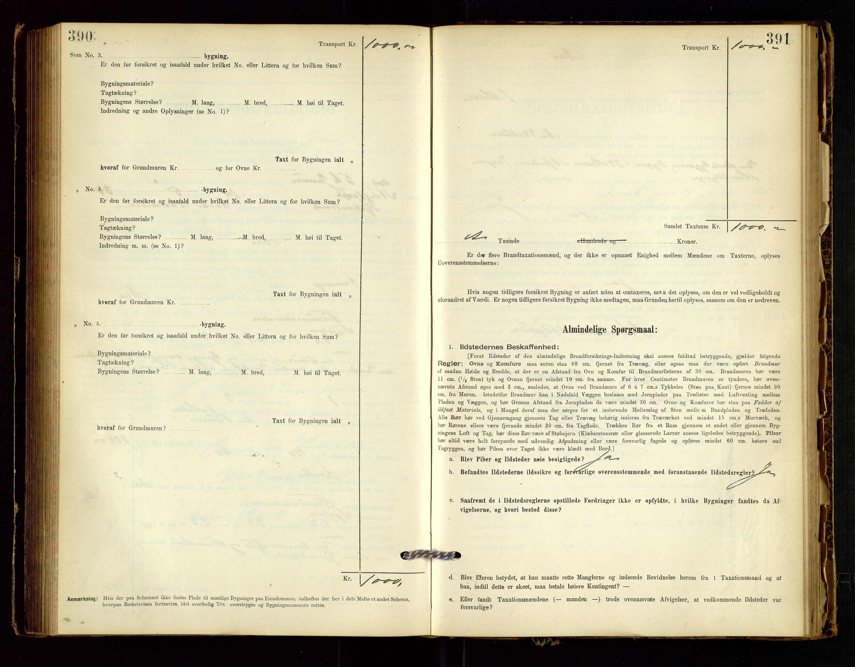 Hjelmeland lensmannskontor, AV/SAST-A-100439/Gob/L0001: "Brandtaxationsprotokol", 1895-1932, p. 390-391