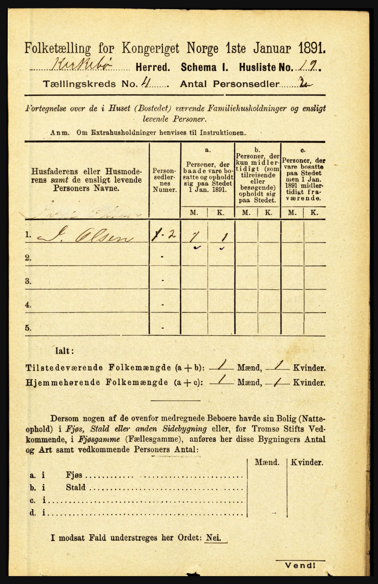 RA, 1891 census for 1416 Kyrkjebø, 1891, p. 854