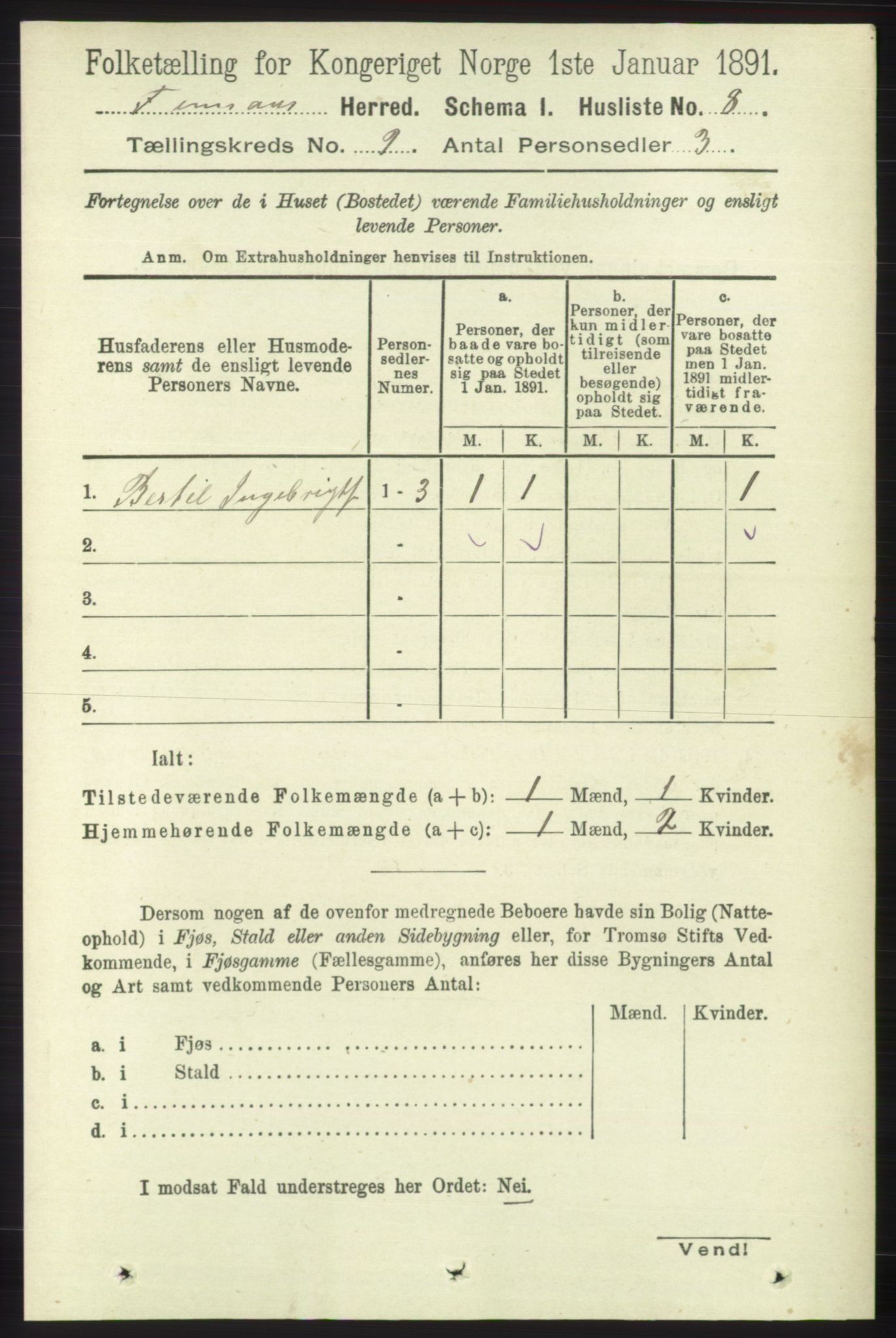 RA, 1891 census for 1218 Finnås, 1891, p. 3863