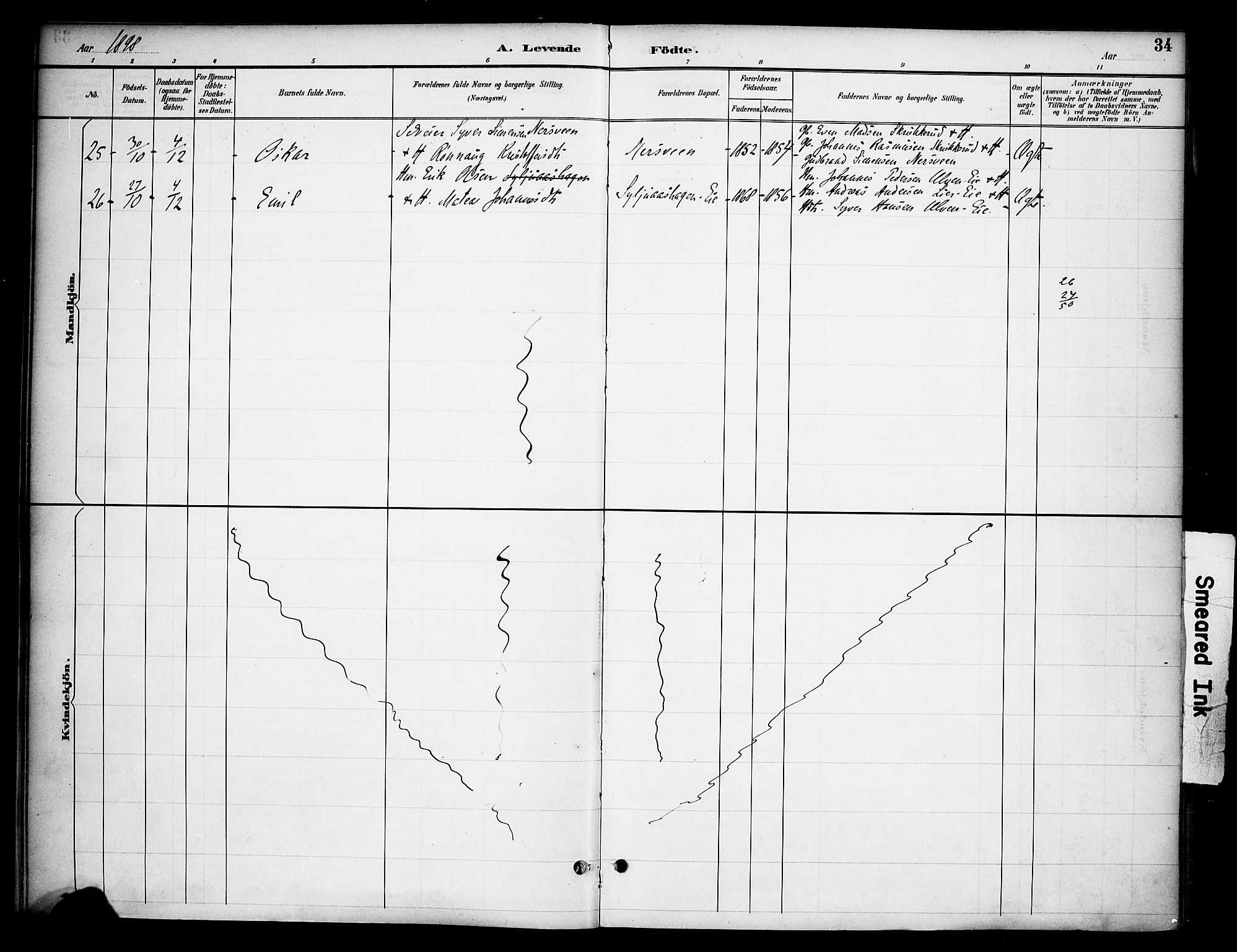 Ringsaker prestekontor, AV/SAH-PREST-014/K/Ka/L0015: Parish register (official) no. 15, 1891-1904, p. 34