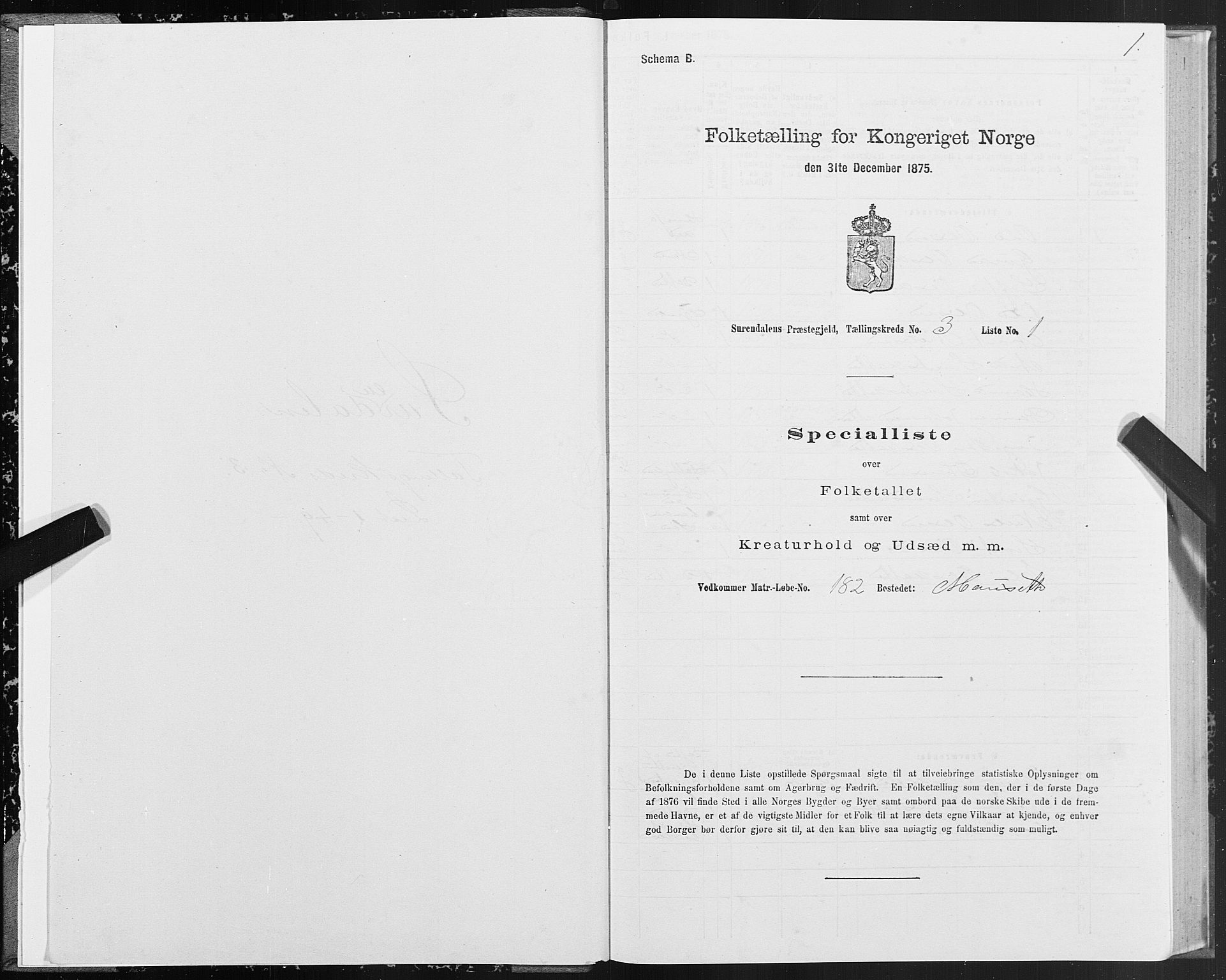 SAT, 1875 census for 1566P Surnadal, 1875, p. 2001