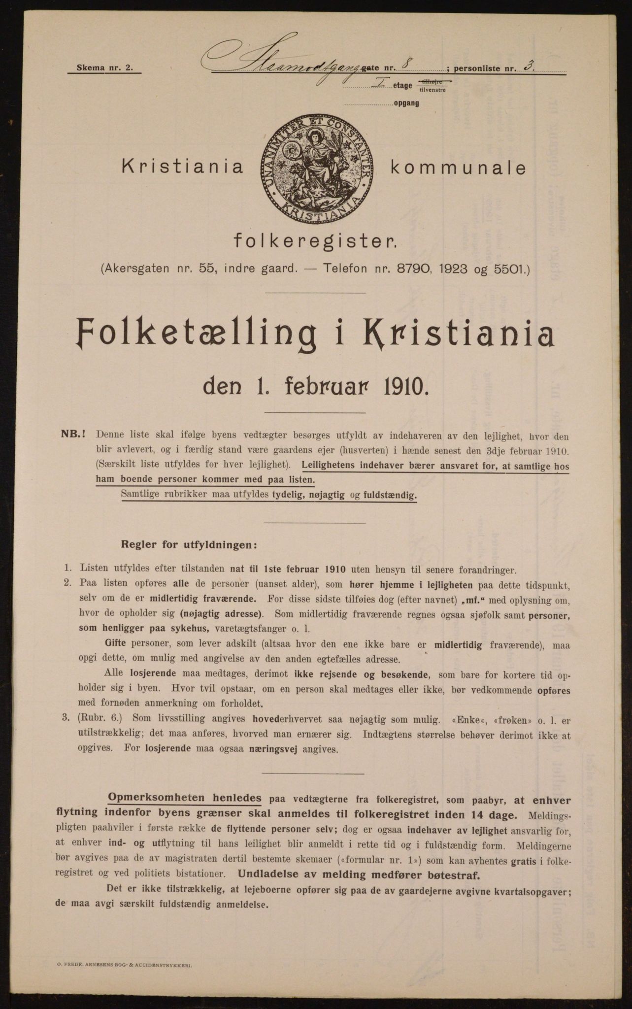 OBA, Municipal Census 1910 for Kristiania, 1910, p. 92482