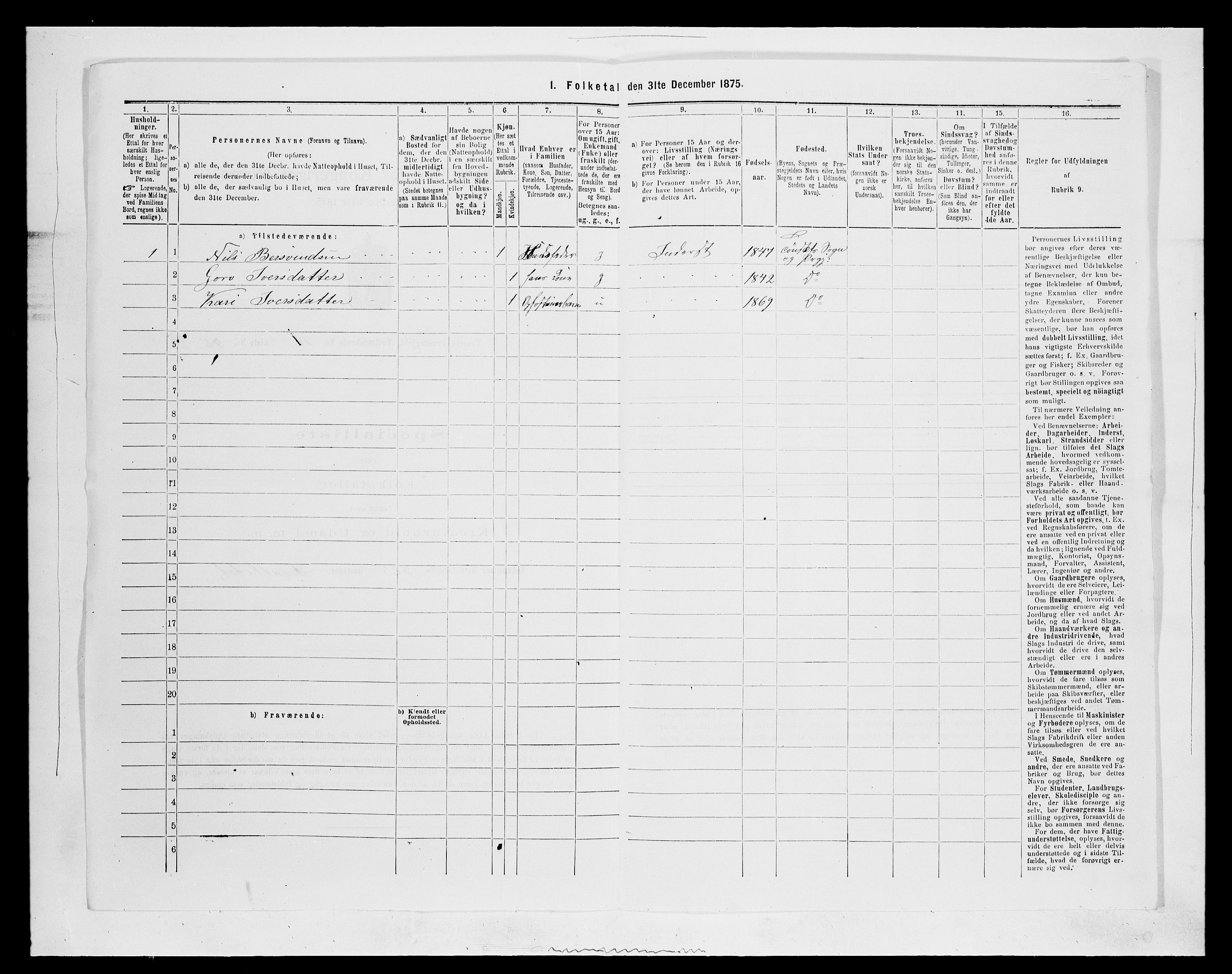 SAH, 1875 census for 0437P Tynset, 1875, p. 1046