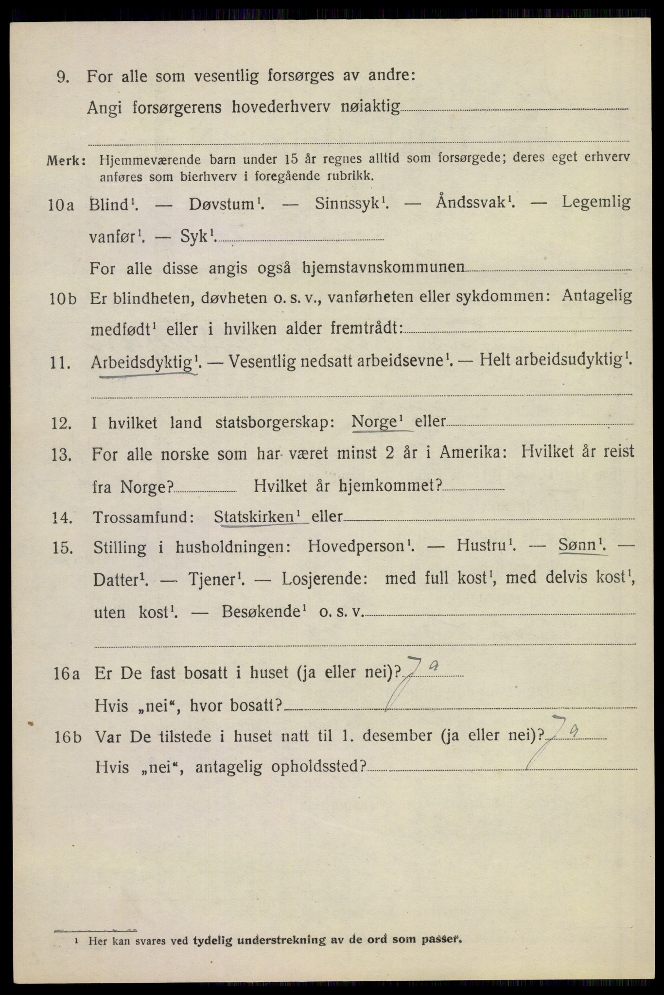 SAKO, 1920 census for Sandeherred, 1920, p. 19673