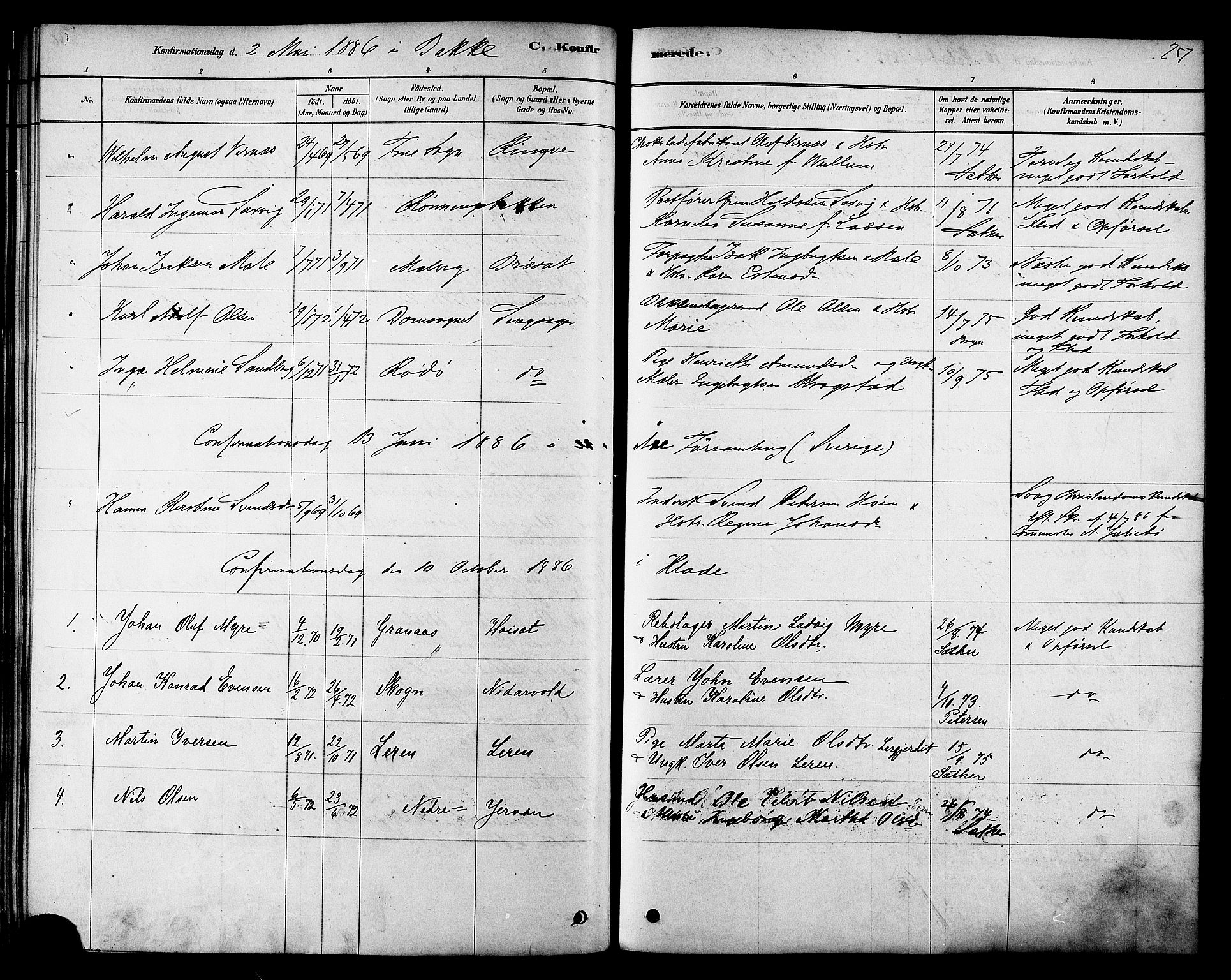 Ministerialprotokoller, klokkerbøker og fødselsregistre - Sør-Trøndelag, AV/SAT-A-1456/606/L0294: Parish register (official) no. 606A09, 1878-1886, p. 257