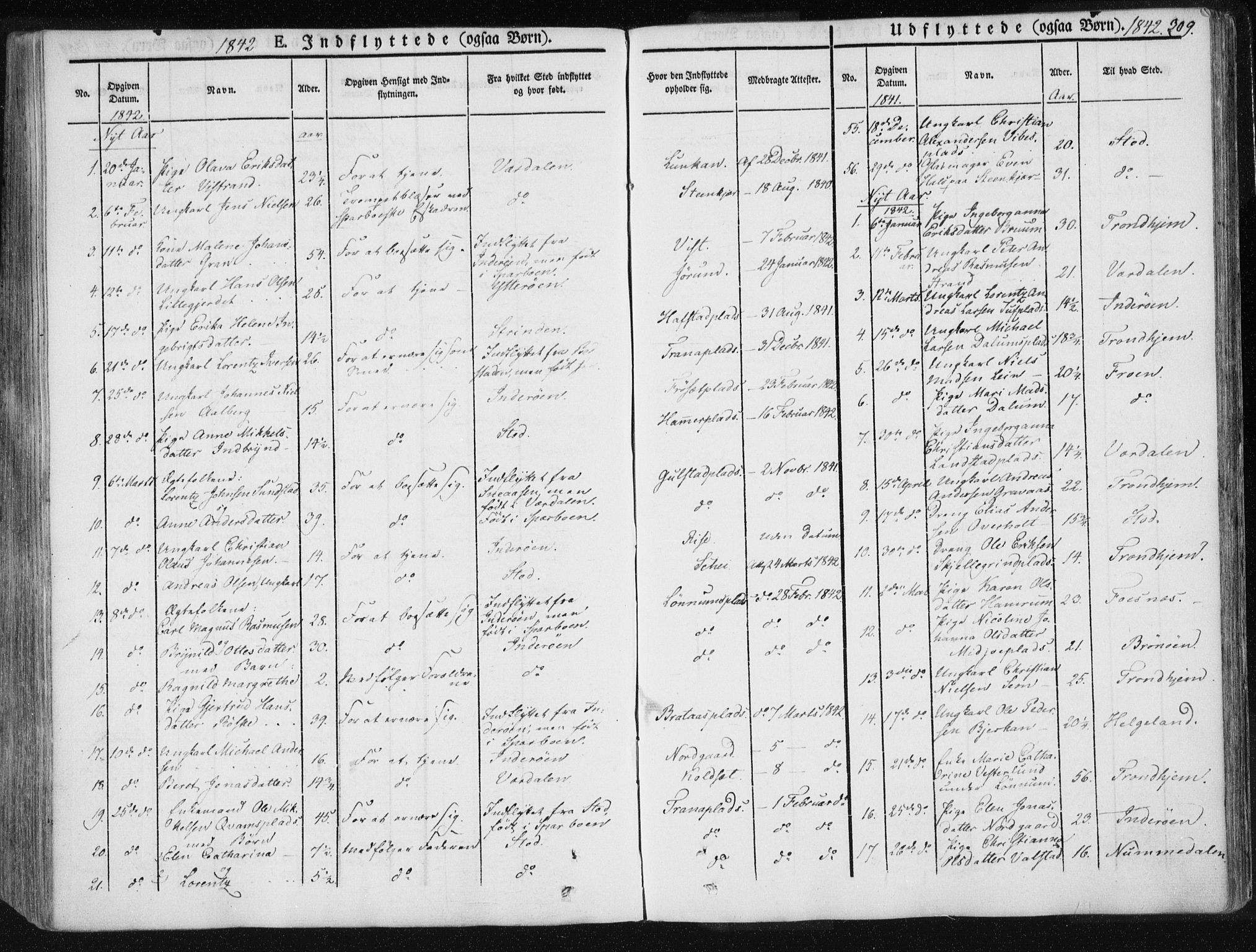 Ministerialprotokoller, klokkerbøker og fødselsregistre - Nord-Trøndelag, SAT/A-1458/735/L0339: Parish register (official) no. 735A06 /1, 1836-1848, p. 309