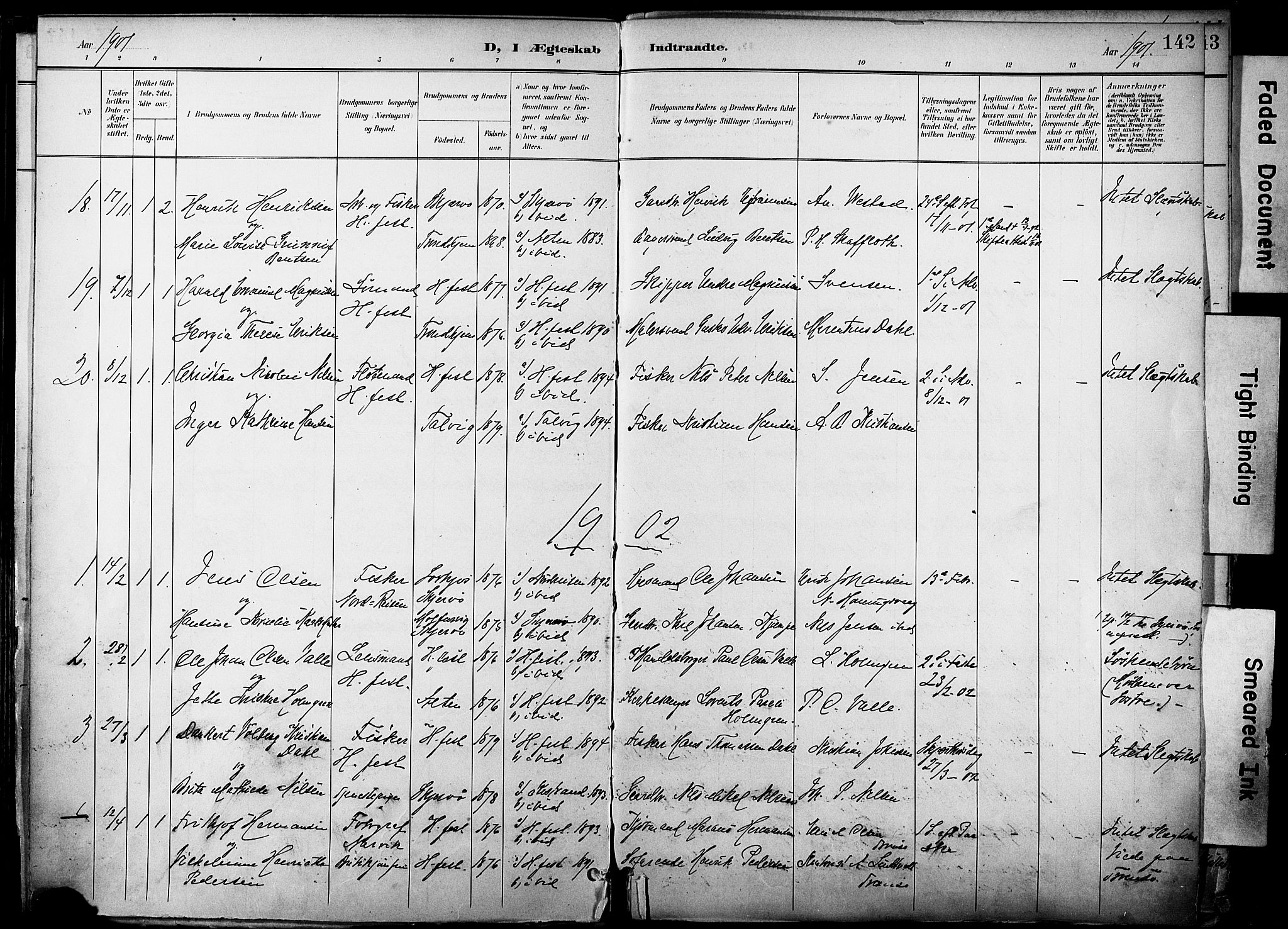Hammerfest sokneprestkontor, SATØ/S-1347/H/Ha/L0010.kirke: Parish register (official) no. 10, 1898-1905, p. 142