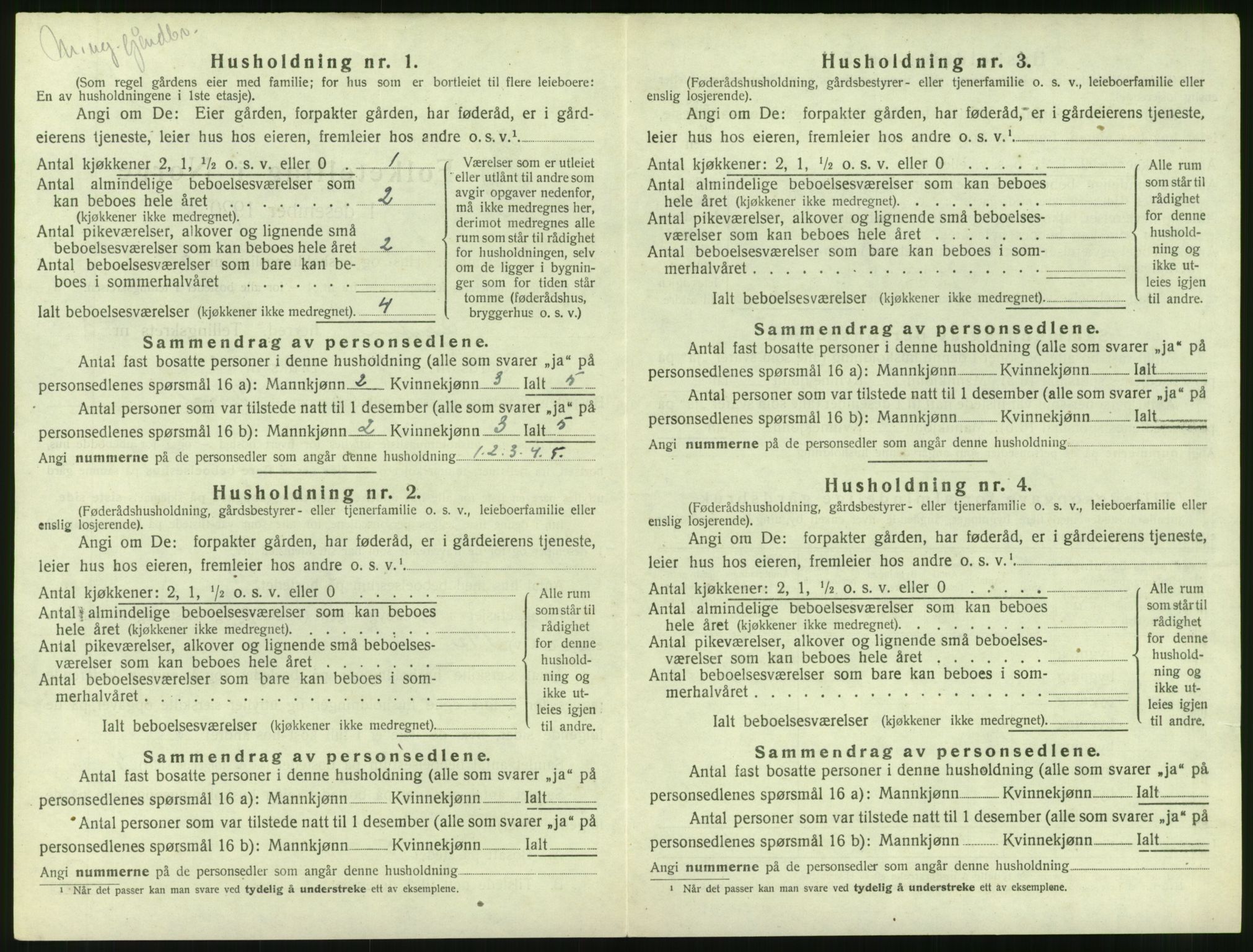 SAT, 1920 census for Grytten, 1920, p. 347