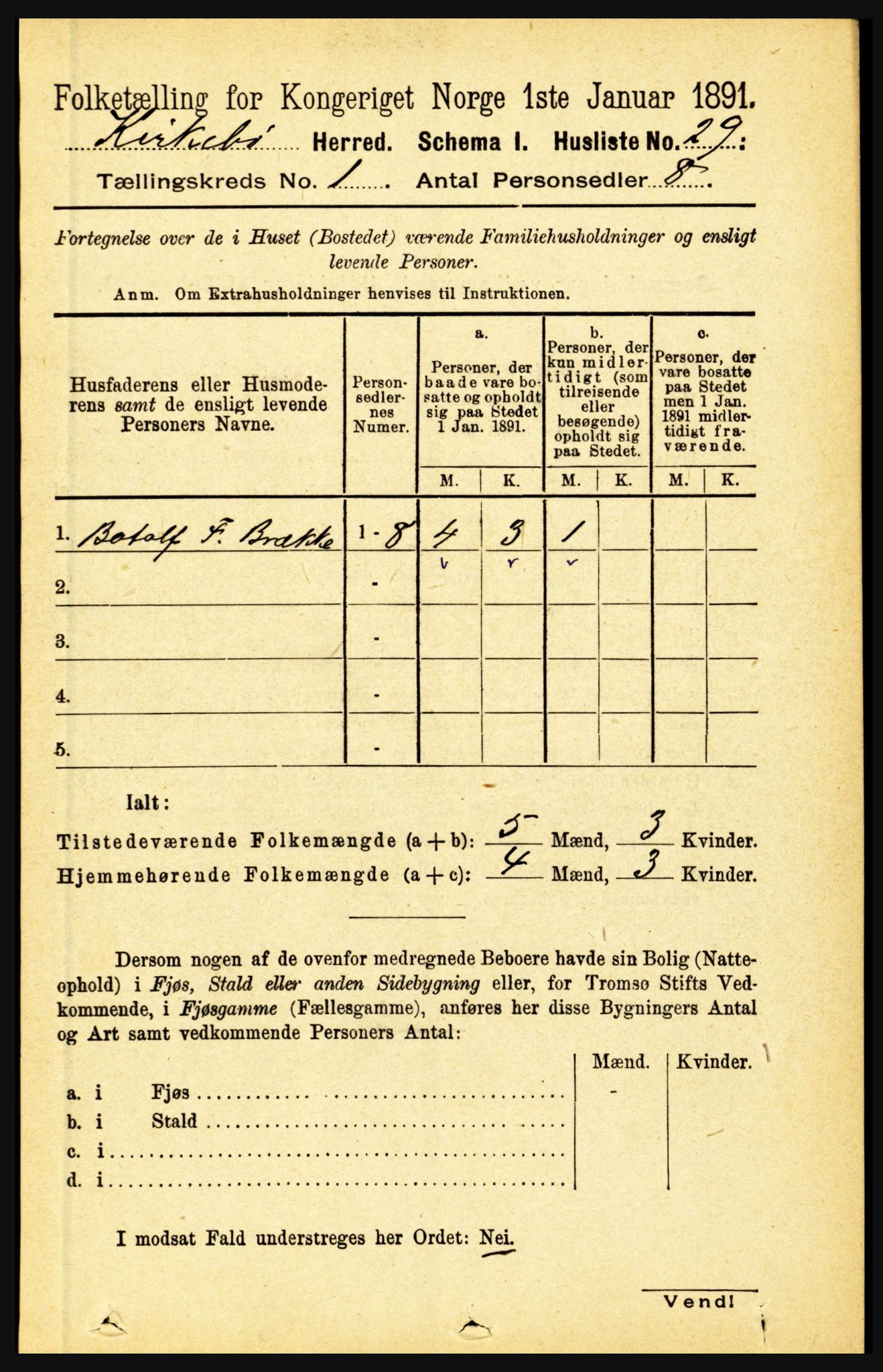 RA, 1891 census for 1416 Kyrkjebø, 1891, p. 48