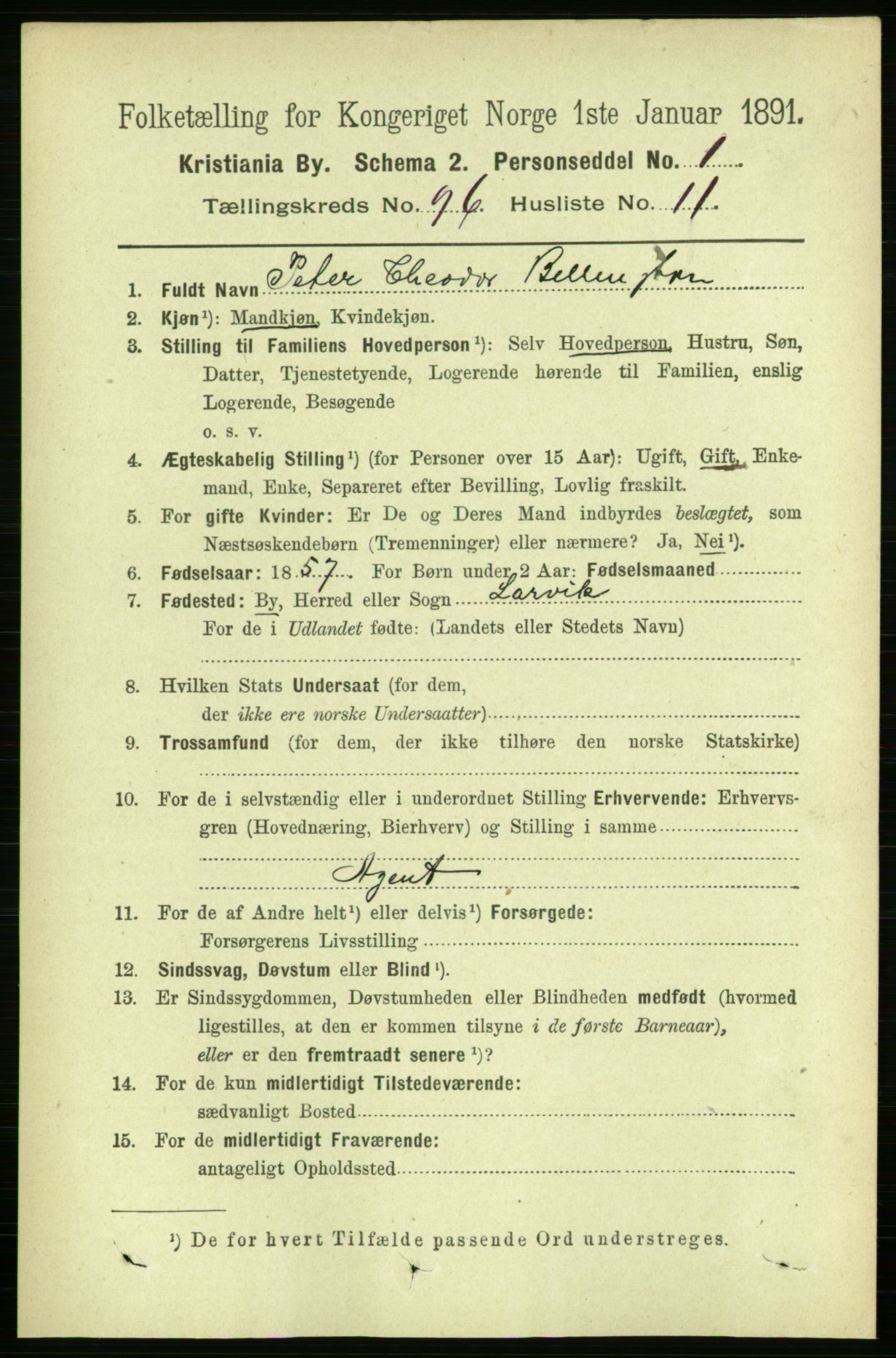 RA, 1891 census for 0301 Kristiania, 1891, p. 46808