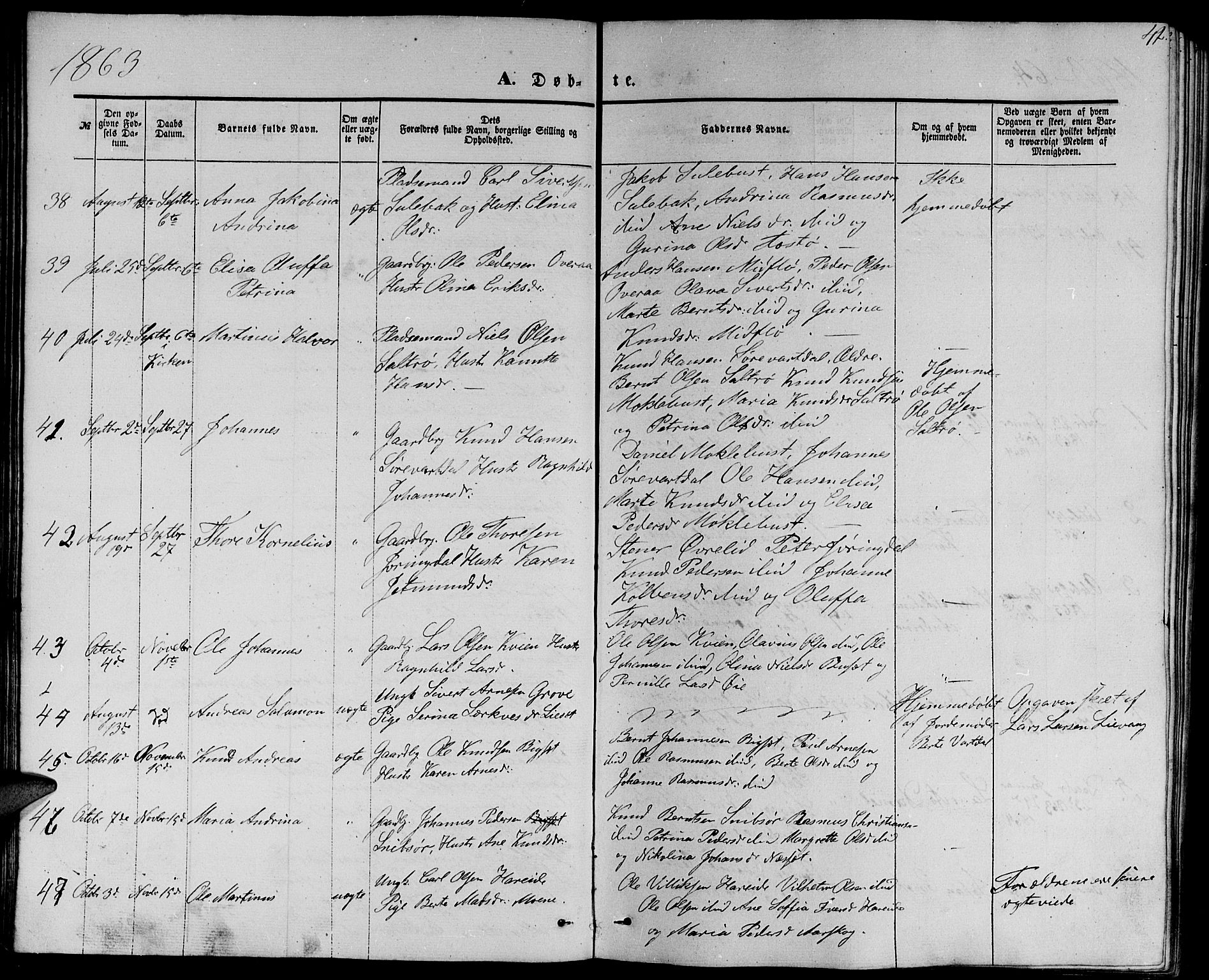 Ministerialprotokoller, klokkerbøker og fødselsregistre - Møre og Romsdal, AV/SAT-A-1454/510/L0124: Parish register (copy) no. 510C01, 1854-1877, p. 42