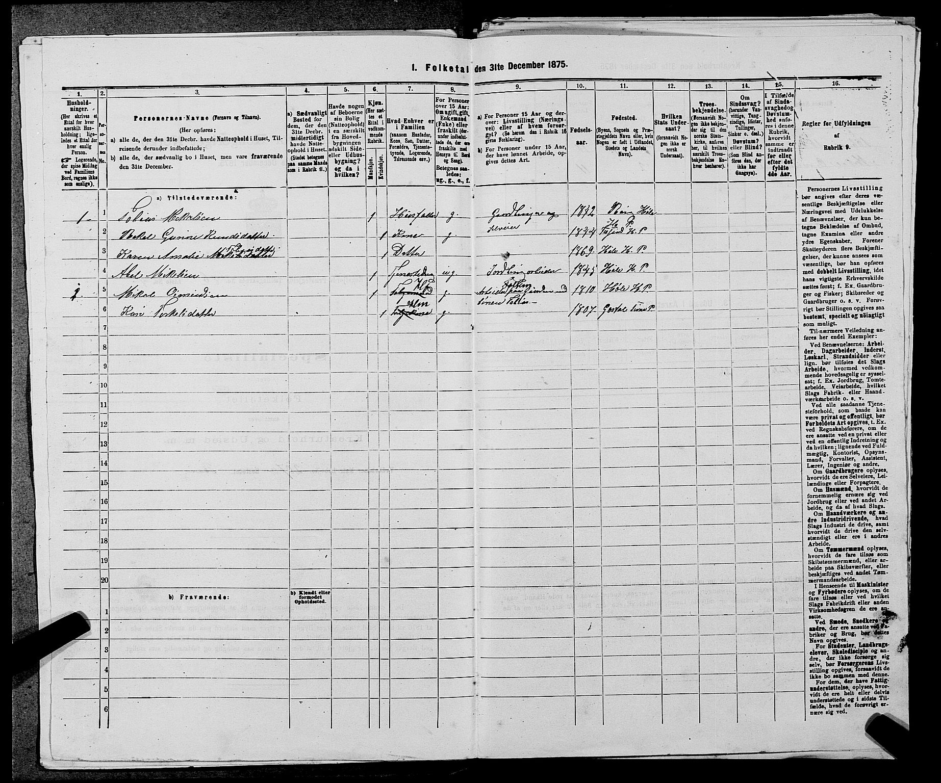 SAST, 1875 census for 1128P Høgsfjord, 1875, p. 727