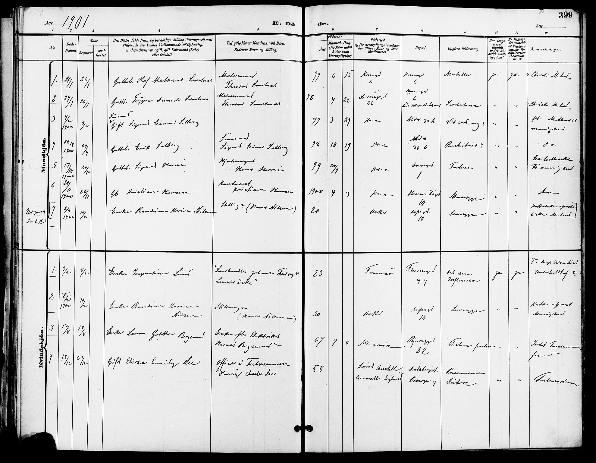 Gamle Aker prestekontor Kirkebøker, SAO/A-10617a/F/L0011: Parish register (official) no. 11, 1896-1901, p. 399