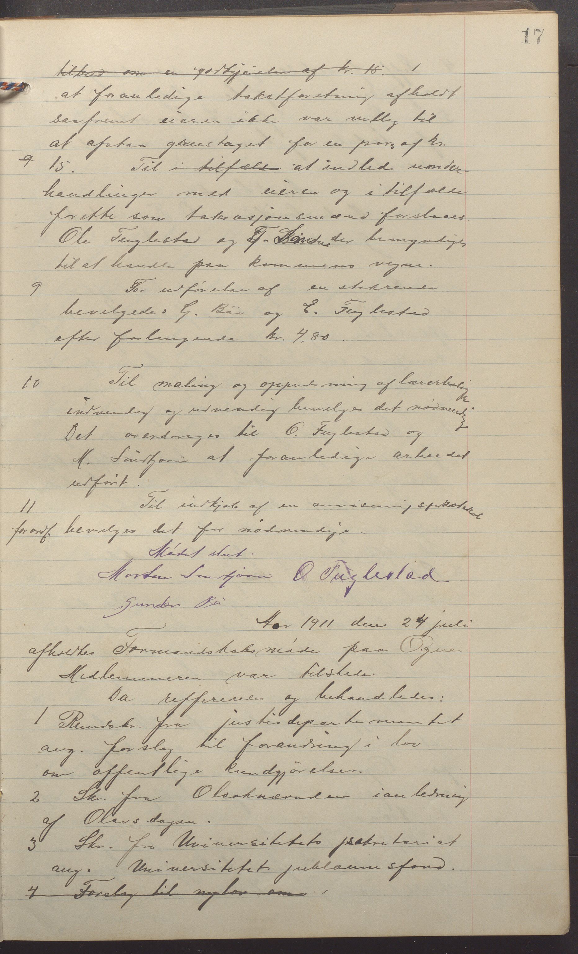 Ogna kommune- Formannskapet, IKAR/K-100909/A/L0003: Møtebok, 1910-1918, p. 17a