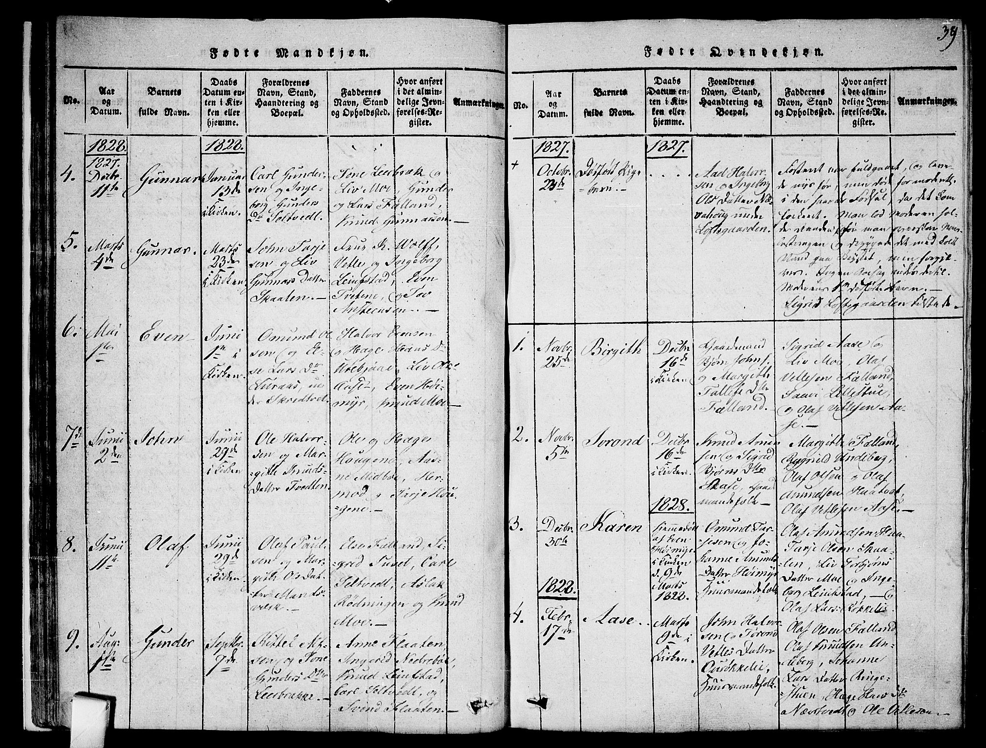 Mo kirkebøker, SAKO/A-286/F/Fa/L0004: Parish register (official) no. I 4, 1814-1844, p. 39