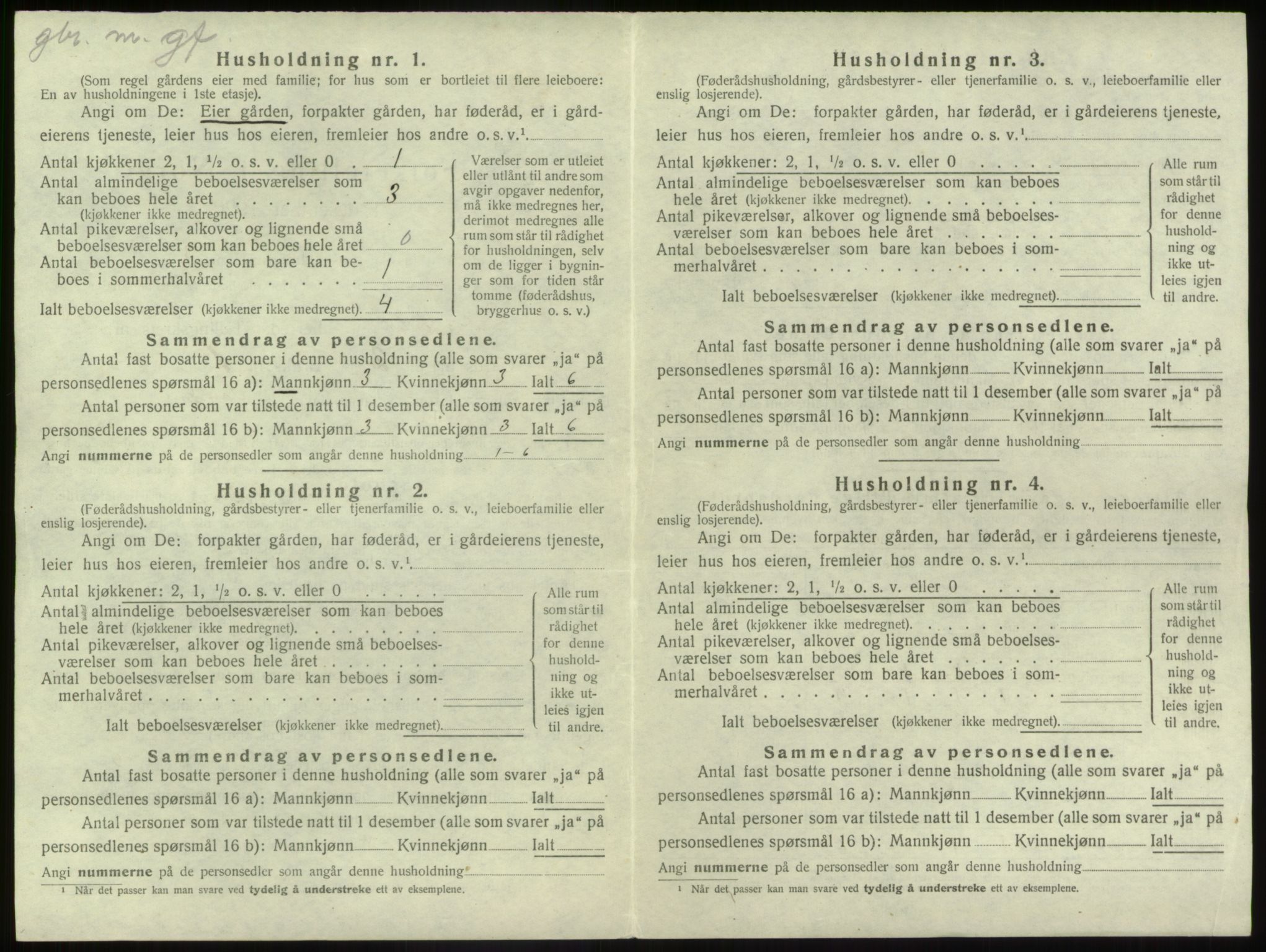 SAB, 1920 census for Jølster, 1920, p. 58